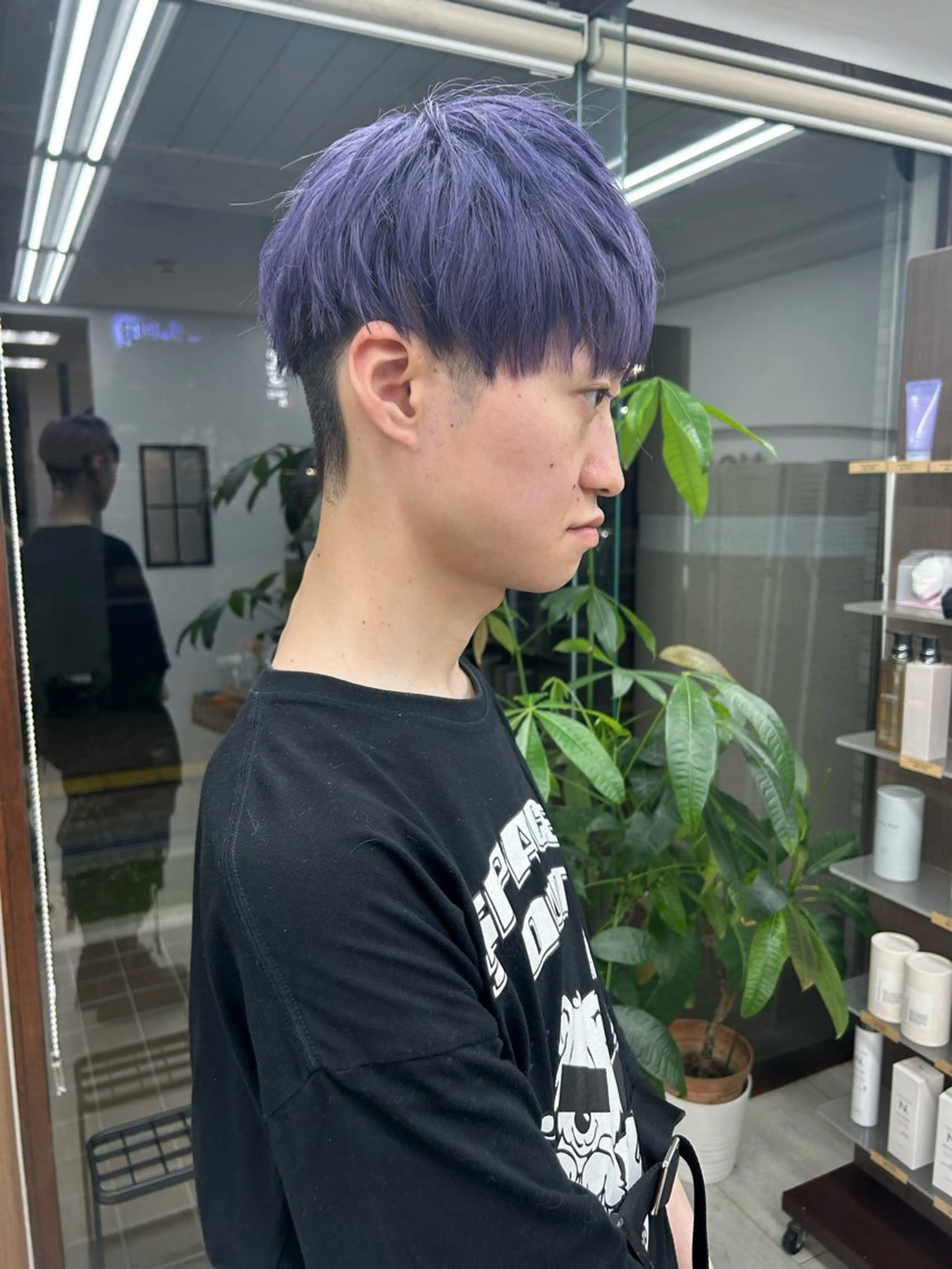 ショート カラー メンズ ブルーカラー ブルーバイオレット バイオレットカラー ヘアカラー メンズパーマの達人 / タカシマダイスケのヘアスタイル