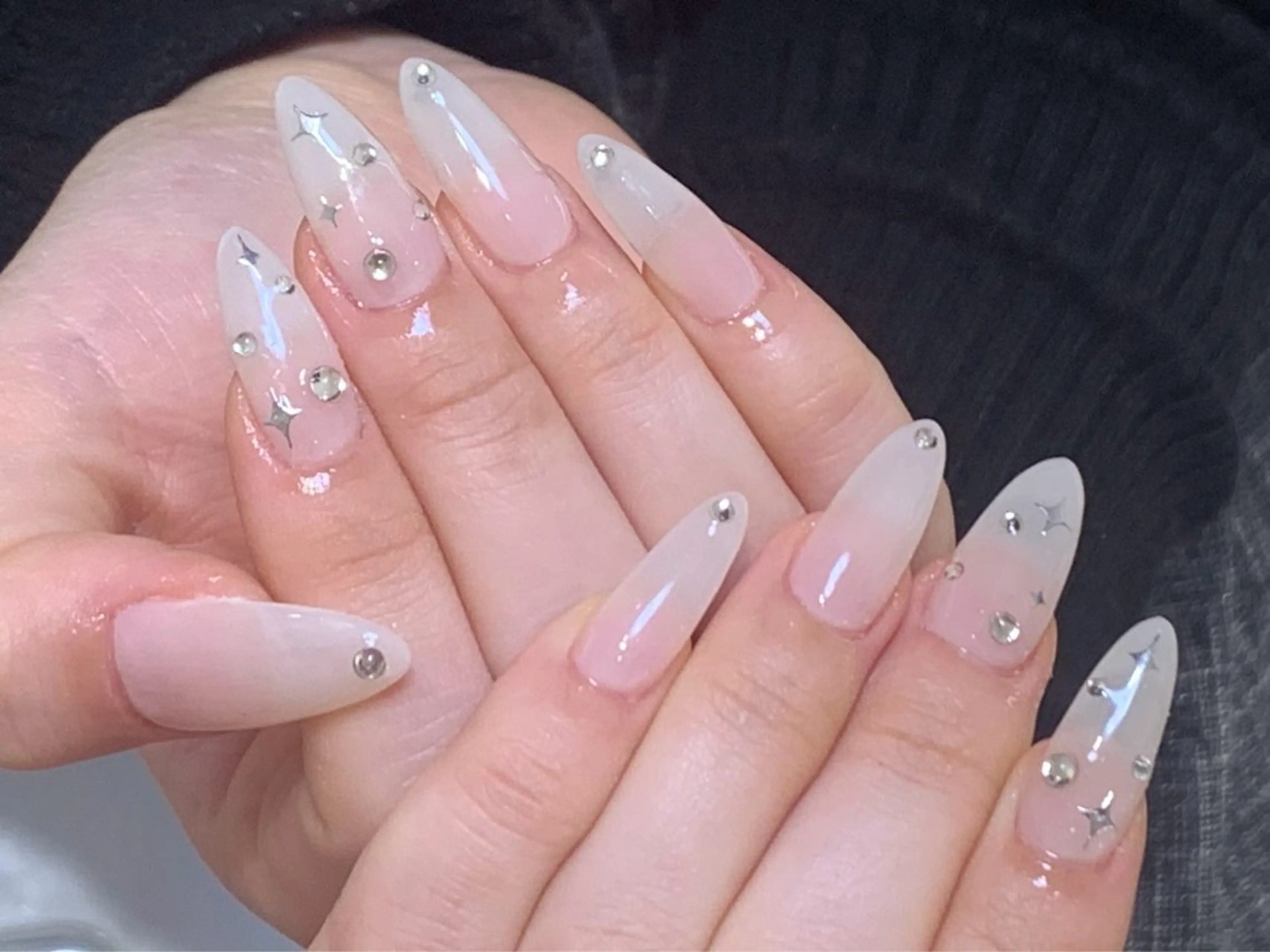 ネイル チークネイル 長さ出し フレンチネイル ガーリー 韓国ネイル sun nail池袋 モデル募集のネイルデザイン