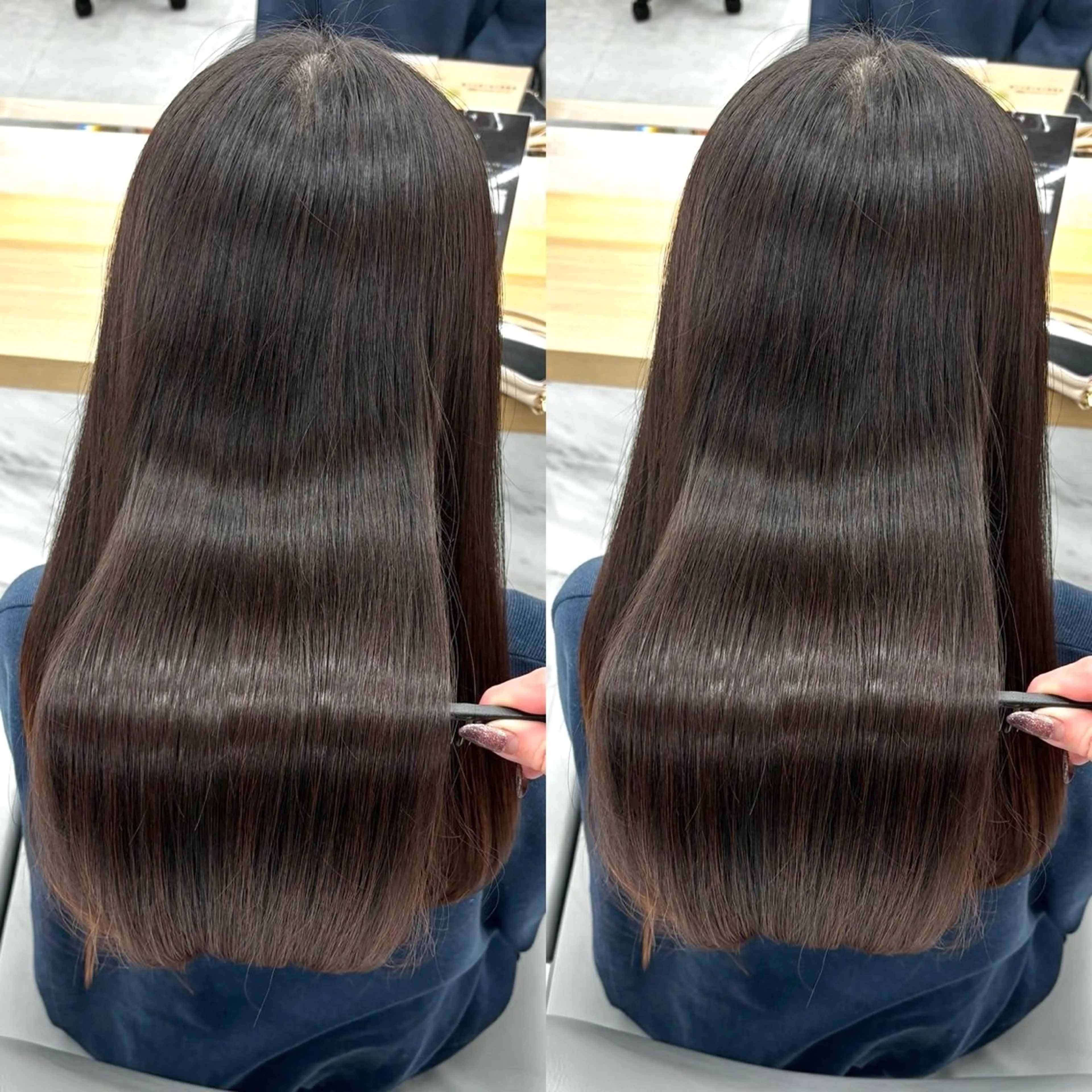 セミロング カラー ヘアカラー トリートメント eN° by youres hair 銀座店所属・髪質改善/白髪ぼかし /銀座艶カラー/森田のヘアスタイル