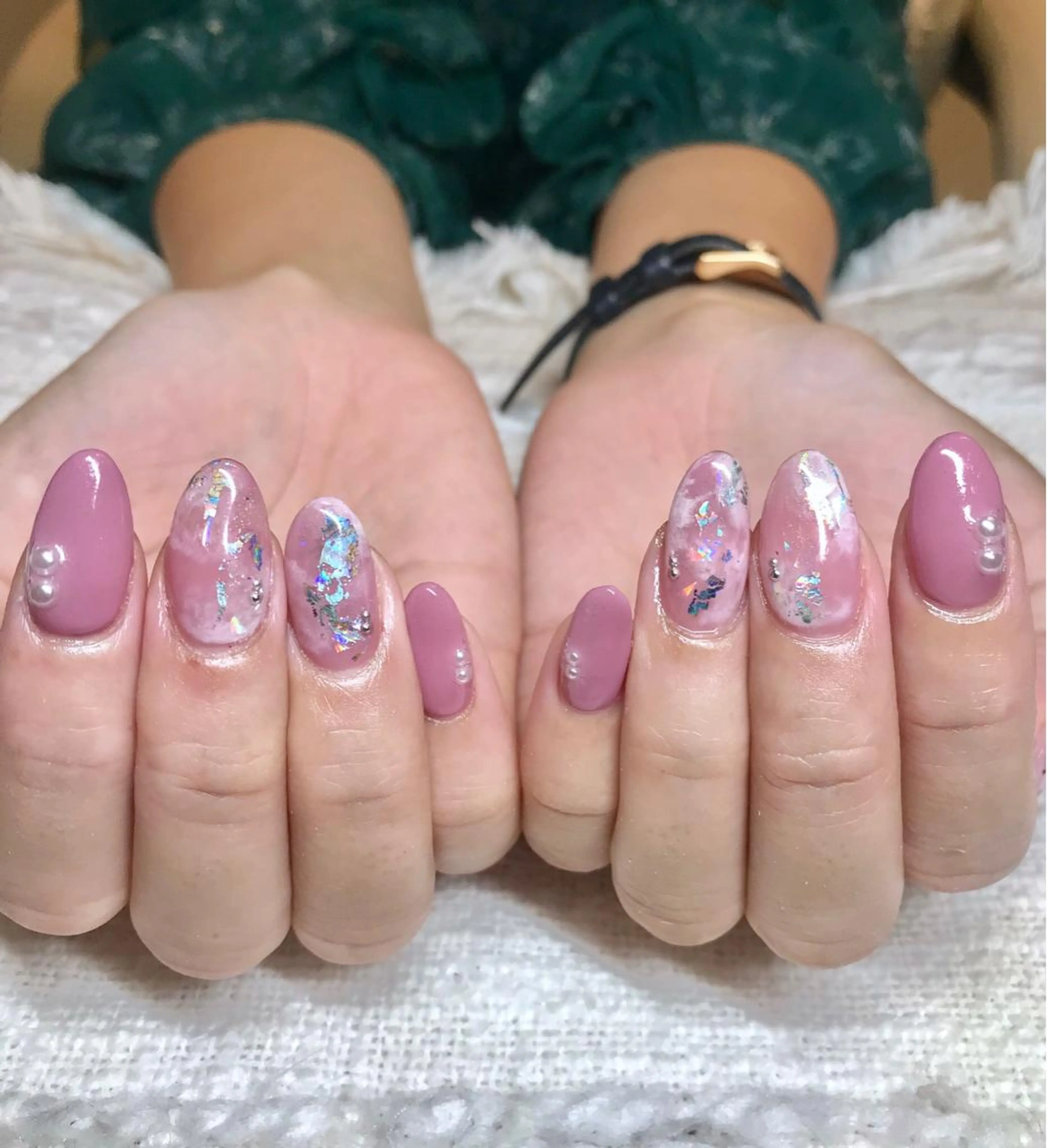 ショート ネイル マツエク・マツパ カラーマツエク ピンク nail&eye Aoのマツエク・マツパデザイン