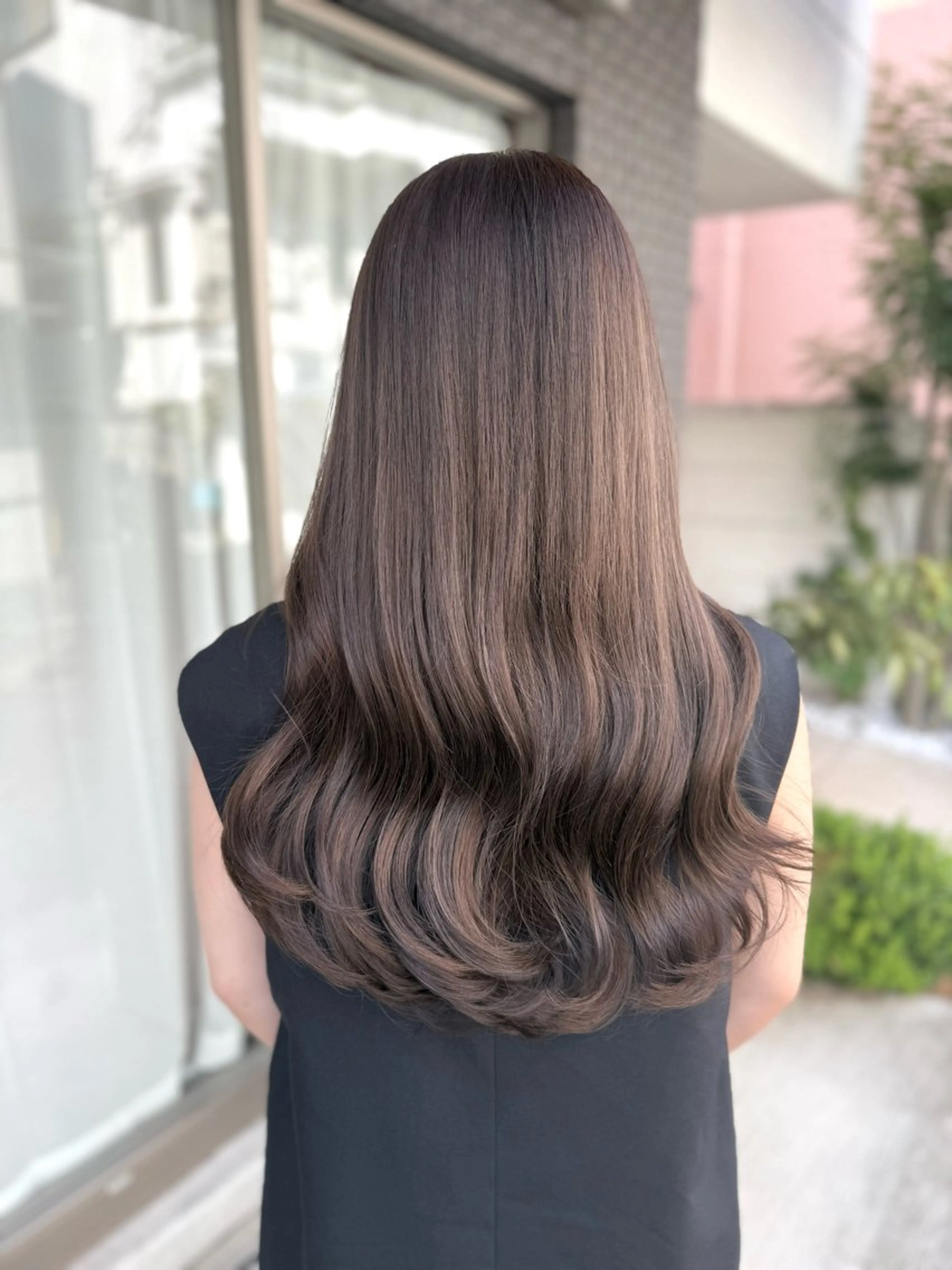 セミロング カラー アッシュ アッシュグレー アッシュグレージュ グレージュ カット ヘアカラー トリートメント グレージュ/透明感/ 韓国ヘア/RISAのヘアスタイル