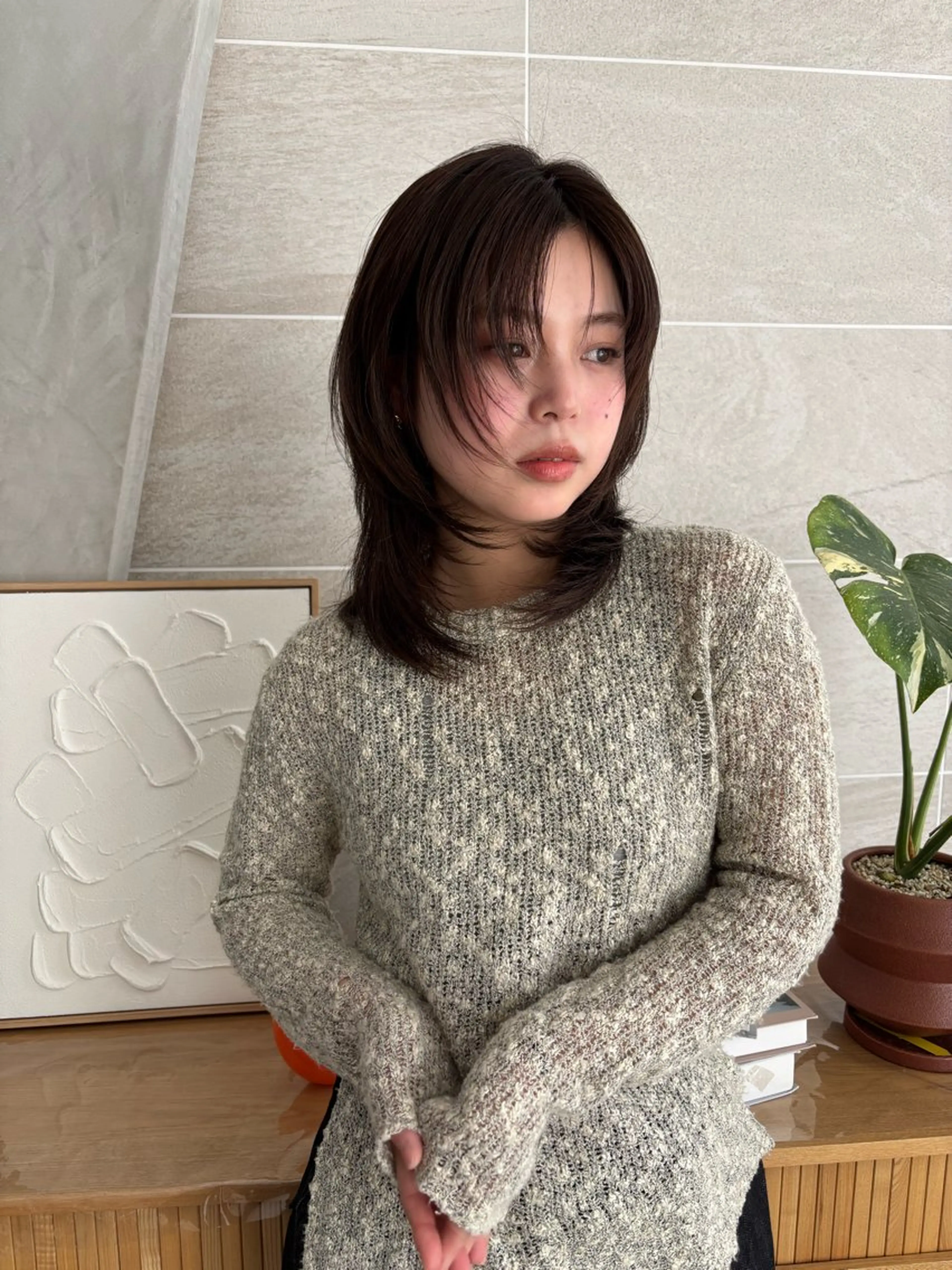 ミディアム カラー レイヤーカット カット ヘアカラー 透明感カラー/ レイヤーkotonoのヘアスタイル