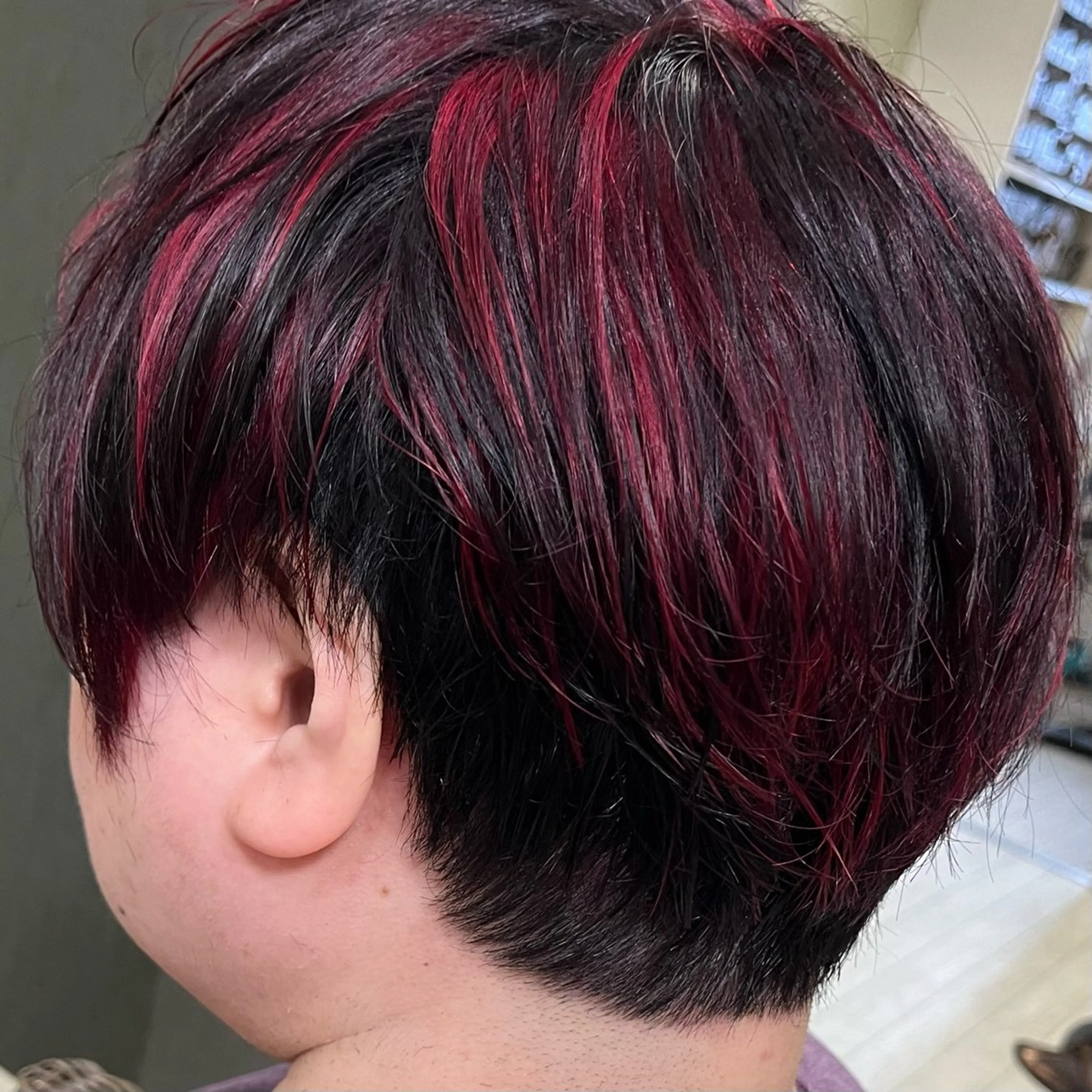 ショート カラー バレイヤージュ レイヤーカット カット ヘアカラー トリートメント ママ美容師 *ヒマワリのヘアスタイル