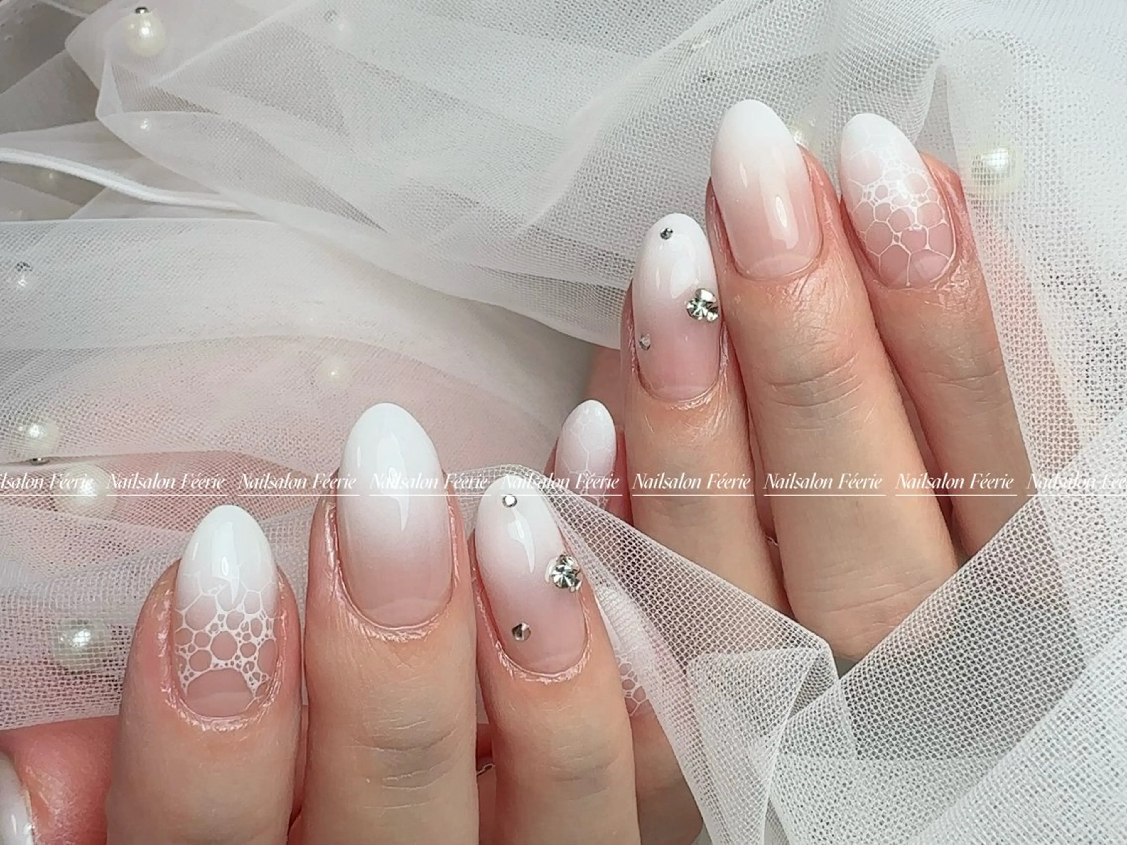 ネイル 成人式 長さ出し フットネイル フレンチネイル ジェルネイル ハンドネイル ハンドケア nail salon Feerieのネイルデザイン