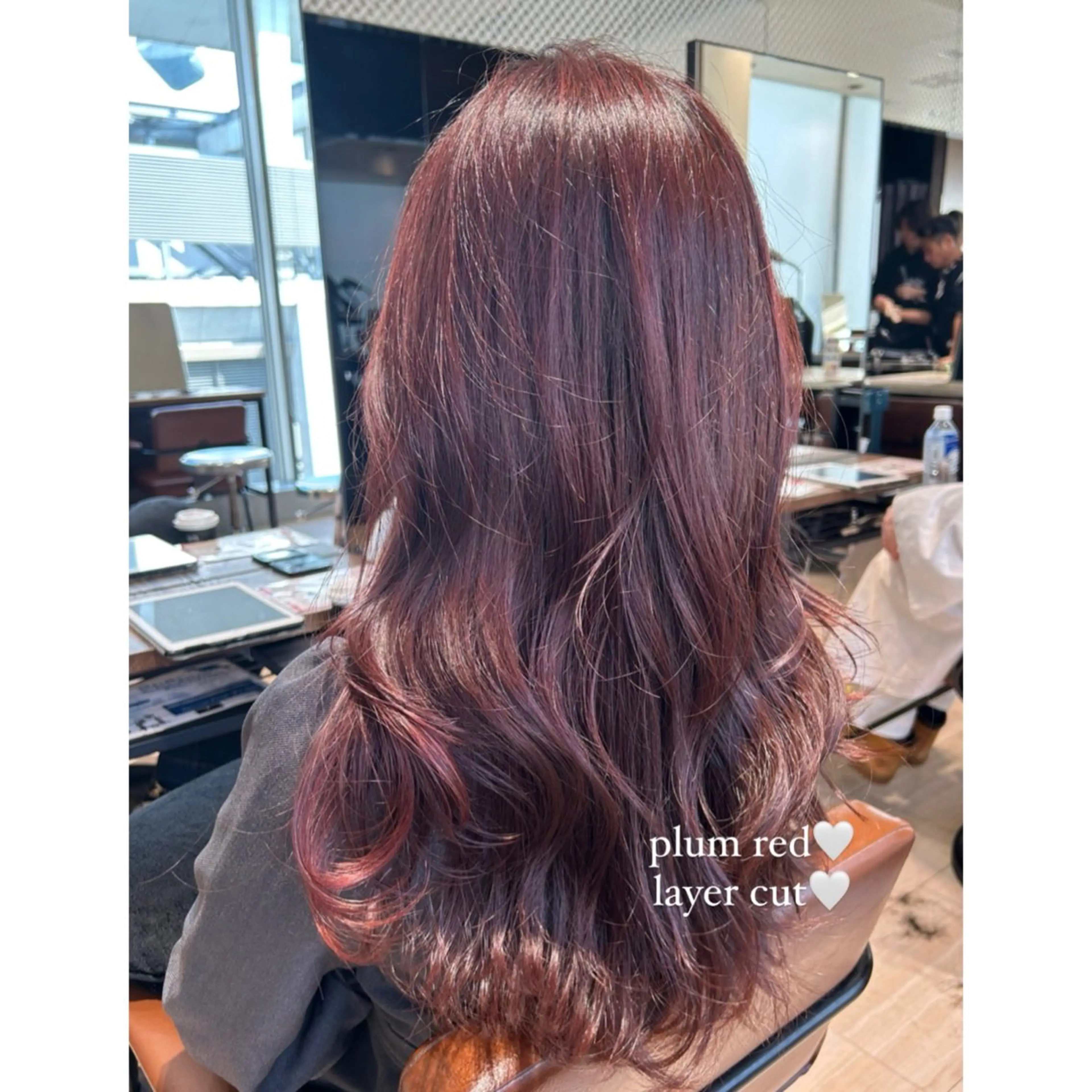 ロング カラー ブリーチ ブリーチなしカラー レッドカラー くびれヘア 韓国風ヘア 🍼顔周りカット/ レイヤー/小川華奈のヘアスタイル