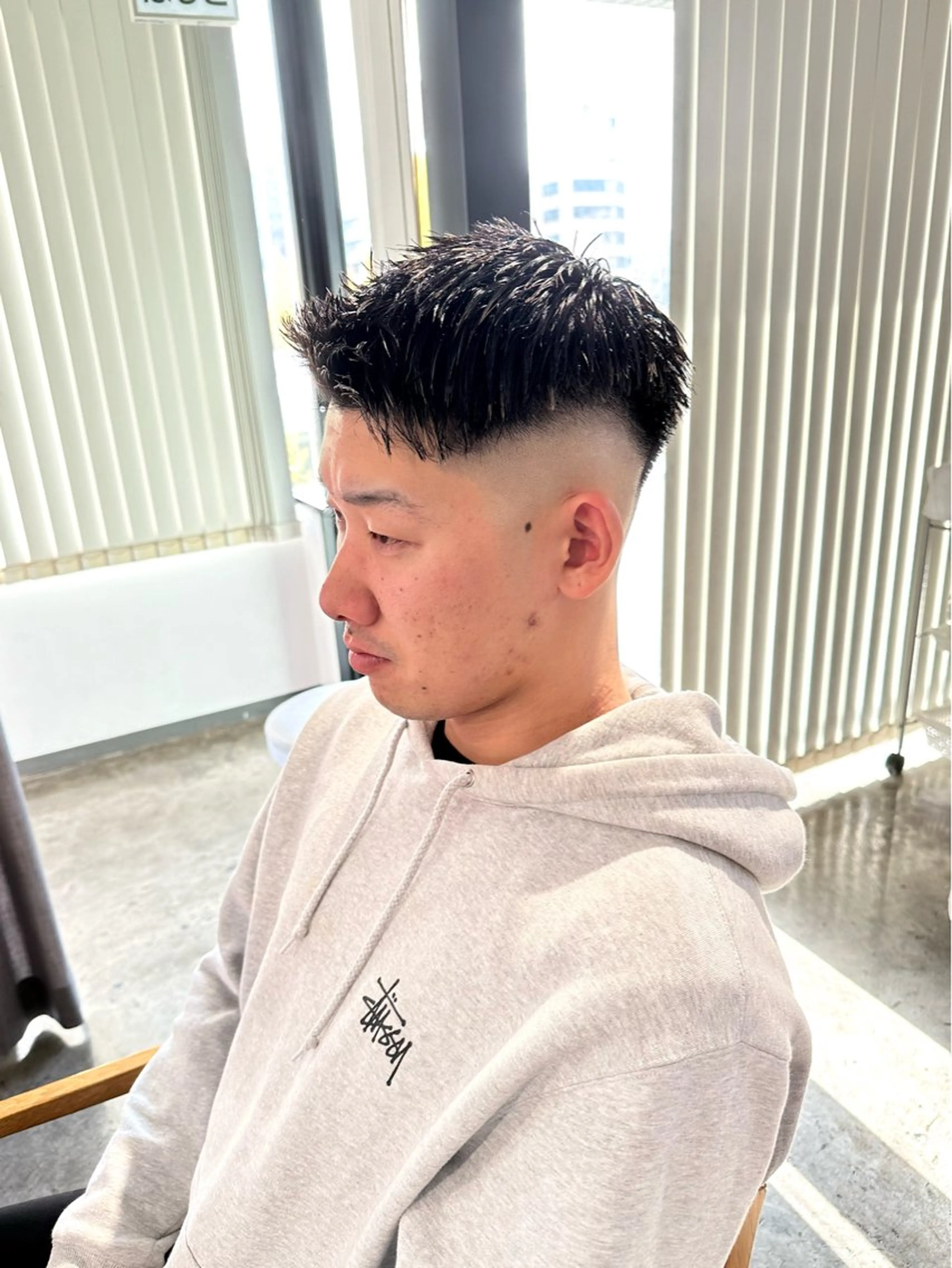 メンズ アップバング フェードカット スキンフェード カット 骨格補正施術/メンズ 専門美容師/YUYAのヘアスタイル