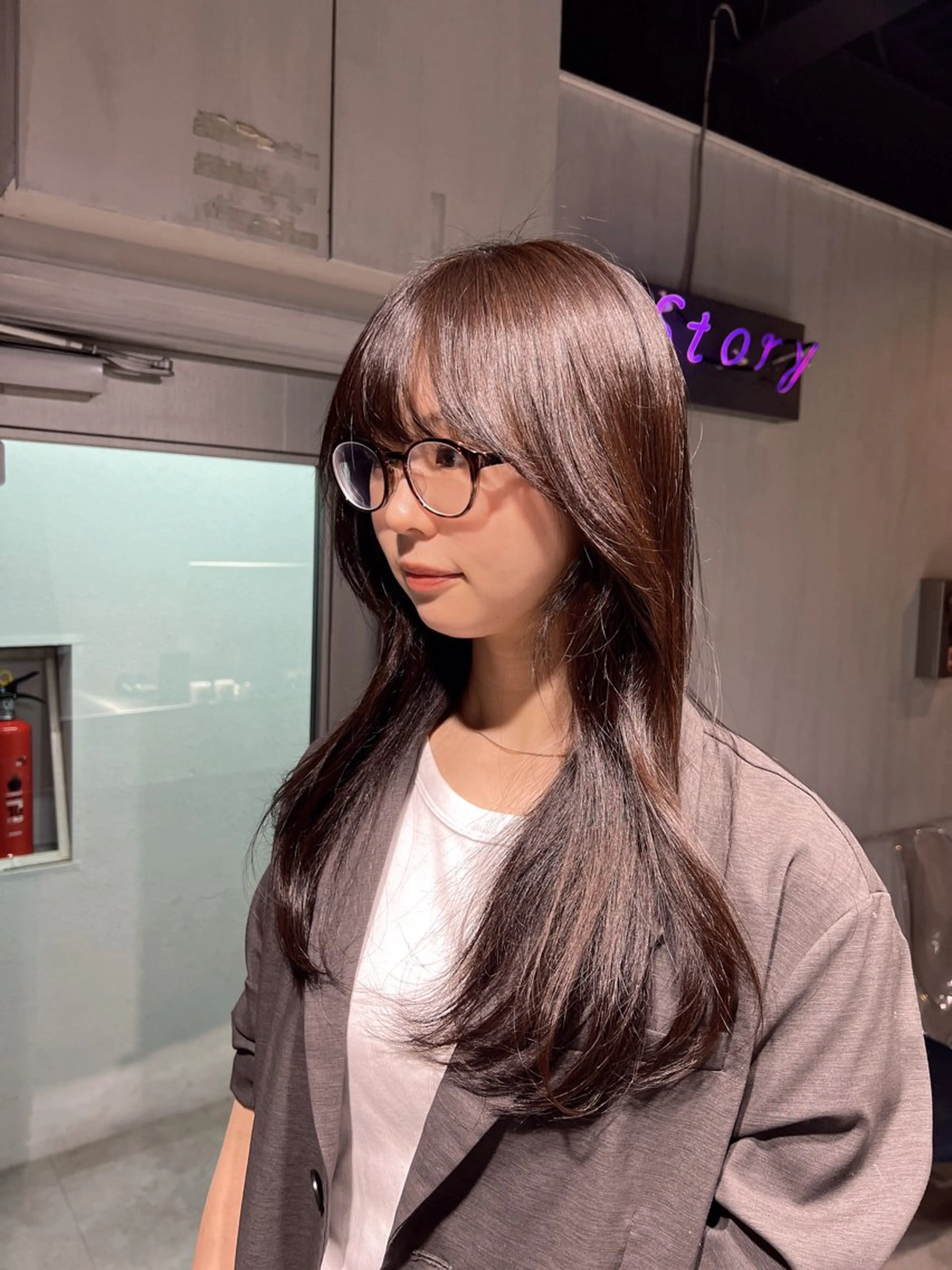 ロング カラー カット ヘアカラー NANAMI🩵 大人可愛い韓国ヘアのヘアスタイル