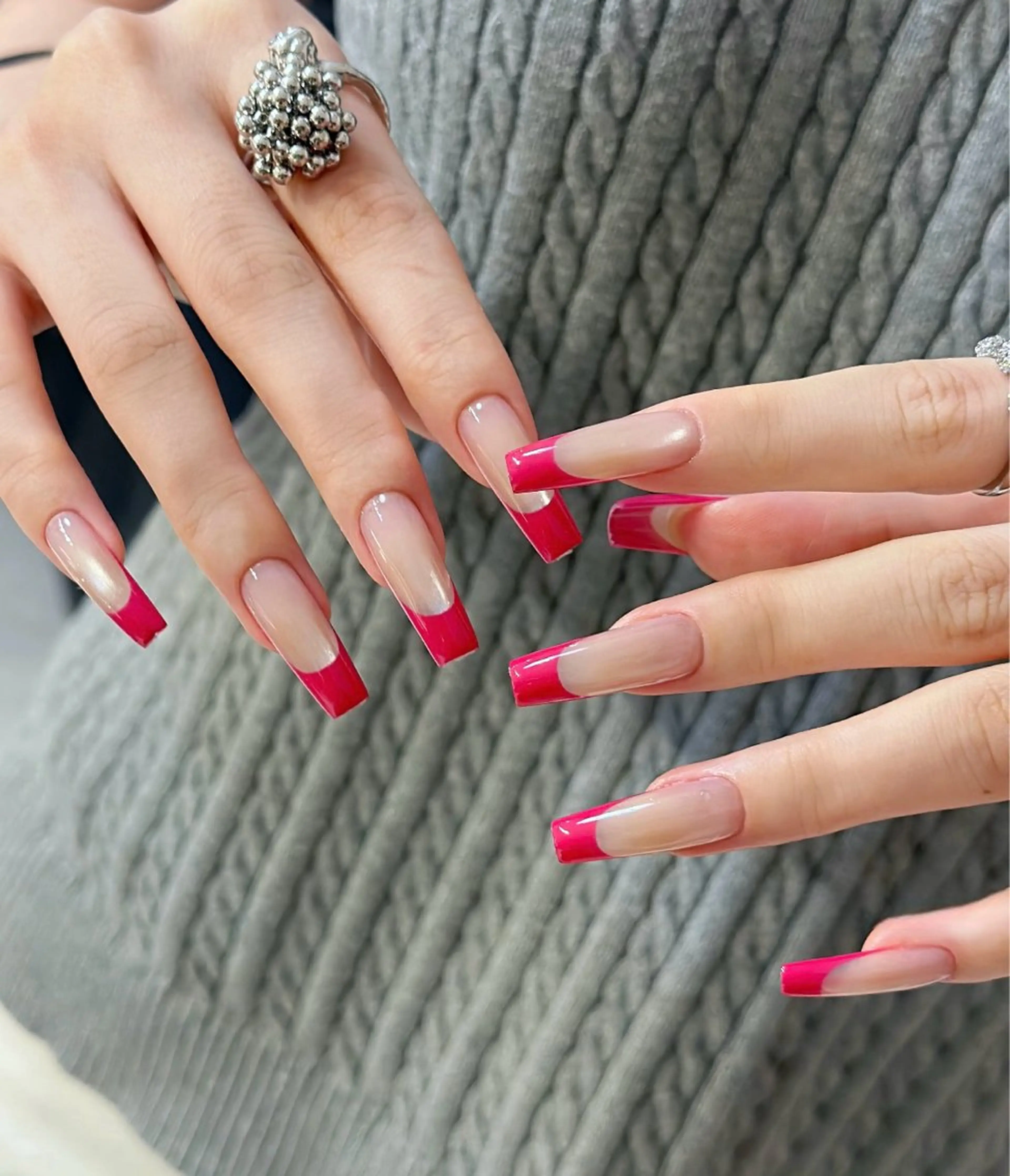 ネイル オーロラネイル 長さ出し フットネイル 韓国ネイル ラメ(グリッター) ハンドネイル 👍thumbs up nail👍のネイルデザイン