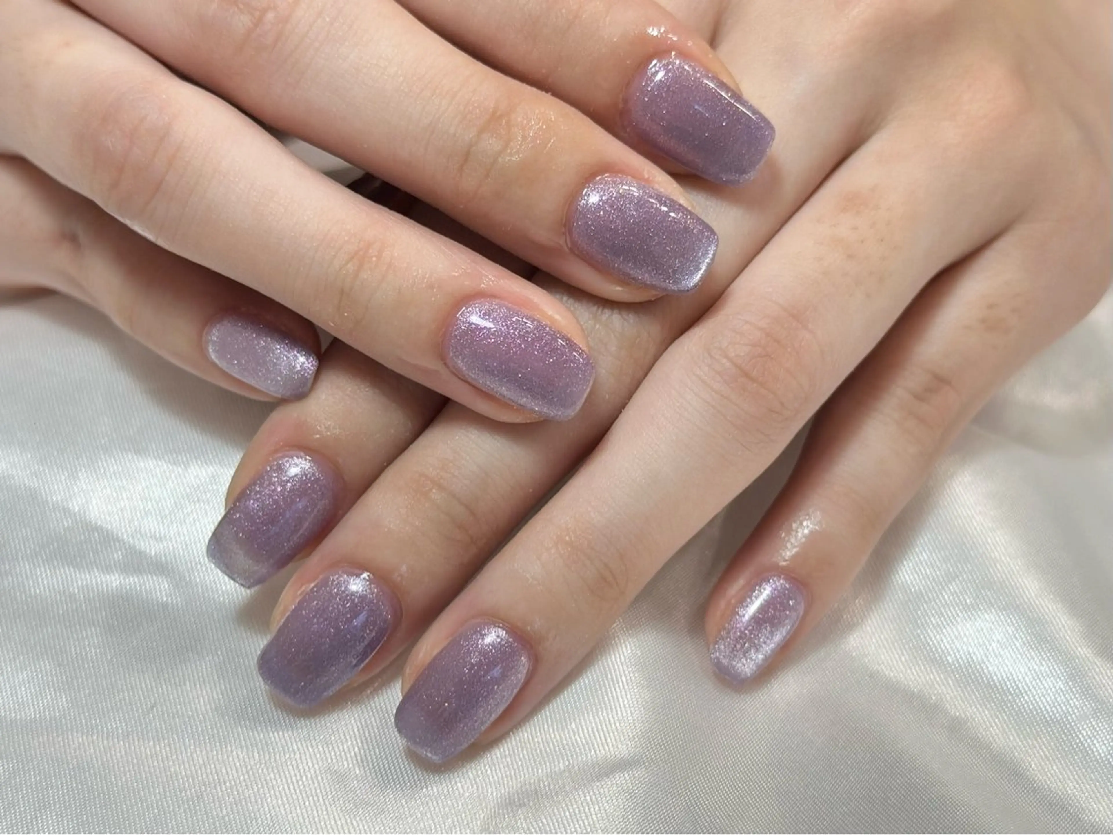ネイル マグネットネイル マグネットワンカラー ワンカラーネイル 【パラジェル・フィルイン】Nailsalon　Merci東中野所属・Merci shigaのネイルデザイン
