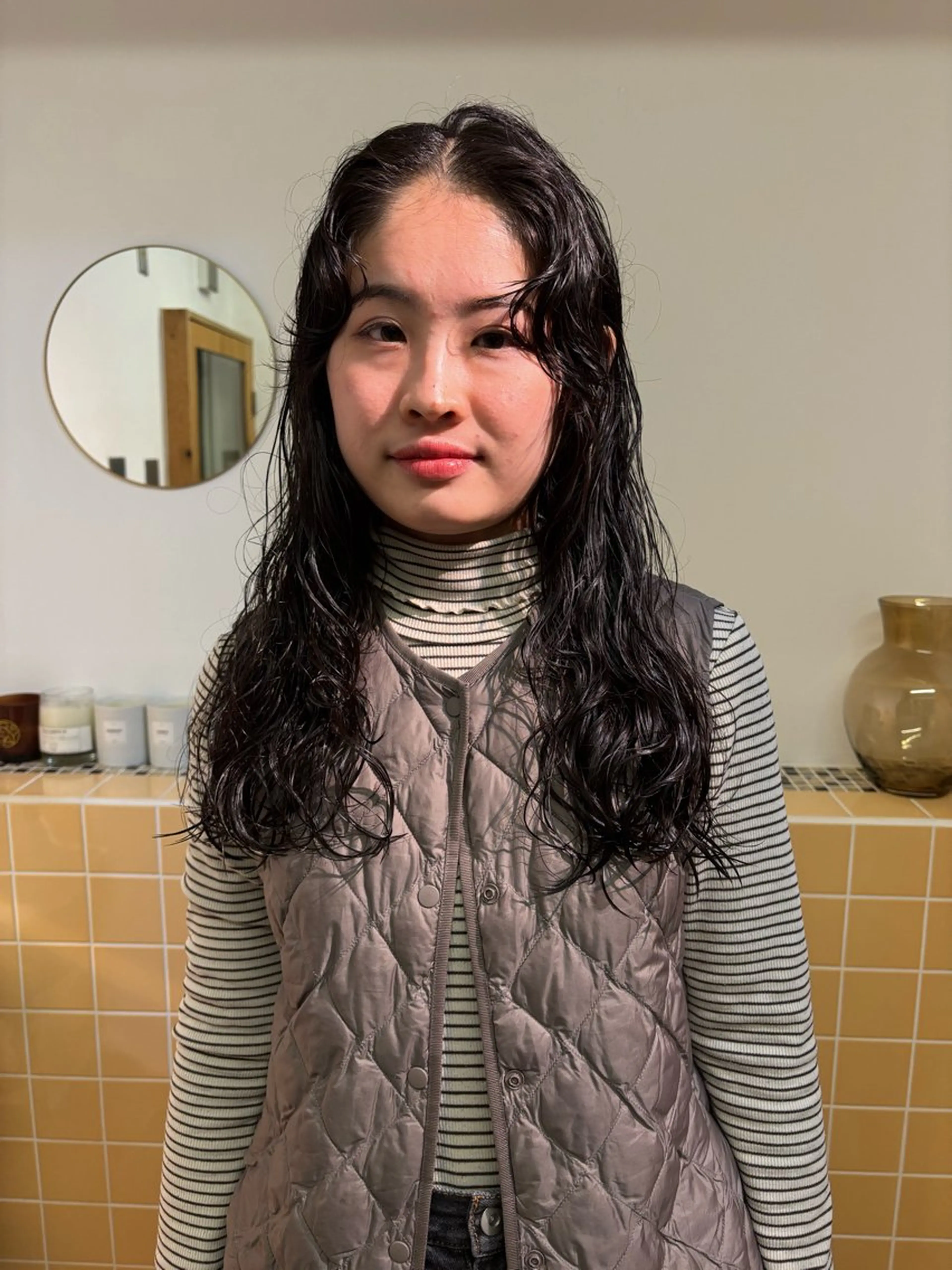 ロング パーマ カット パーマ sakura🌸 レイヤー/韓国ヘアのヘアスタイル