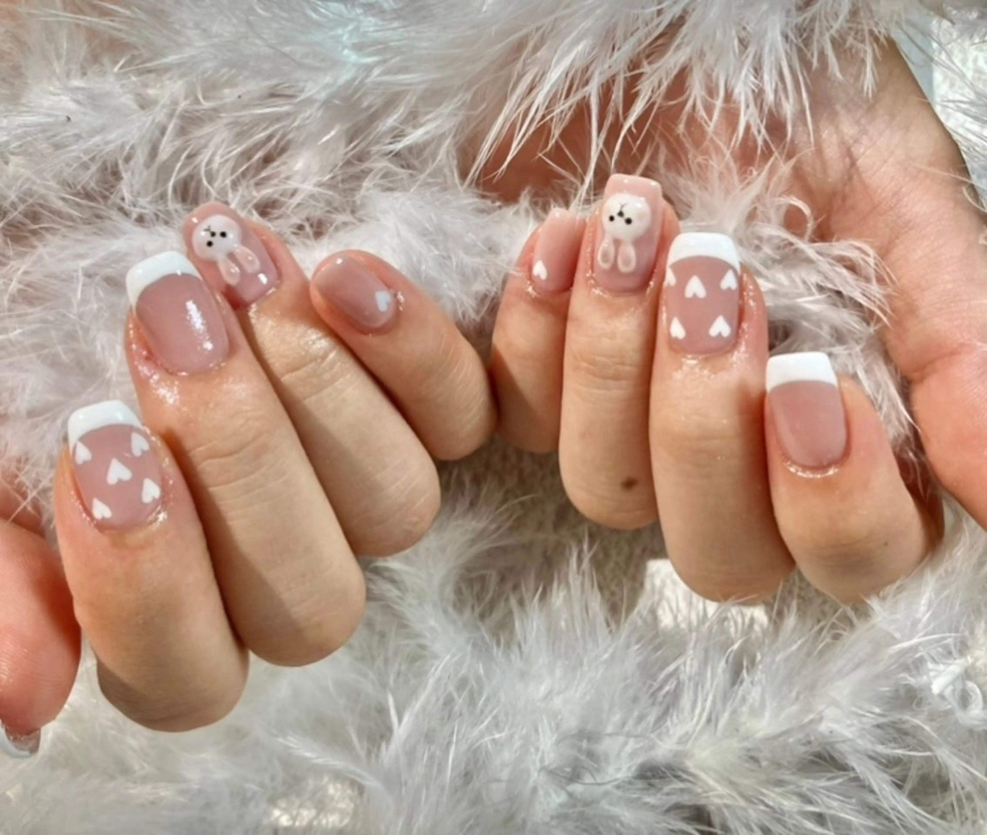 ネイル ジェルネイル ハート パラジェル たまプラーザ ANZUのネイルデザイン