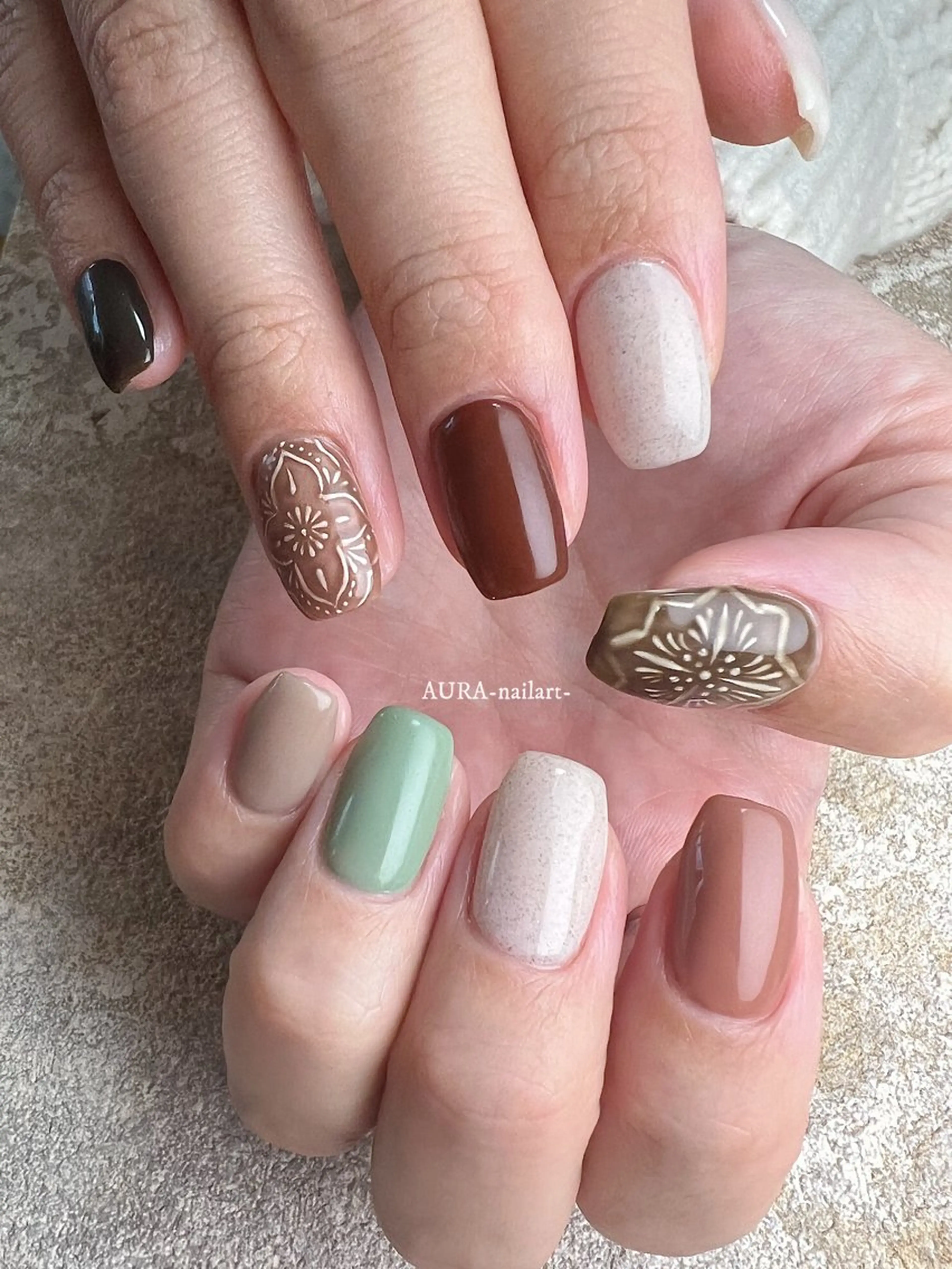 ネイル ハンドネイル AURA nailartのネイルデザイン