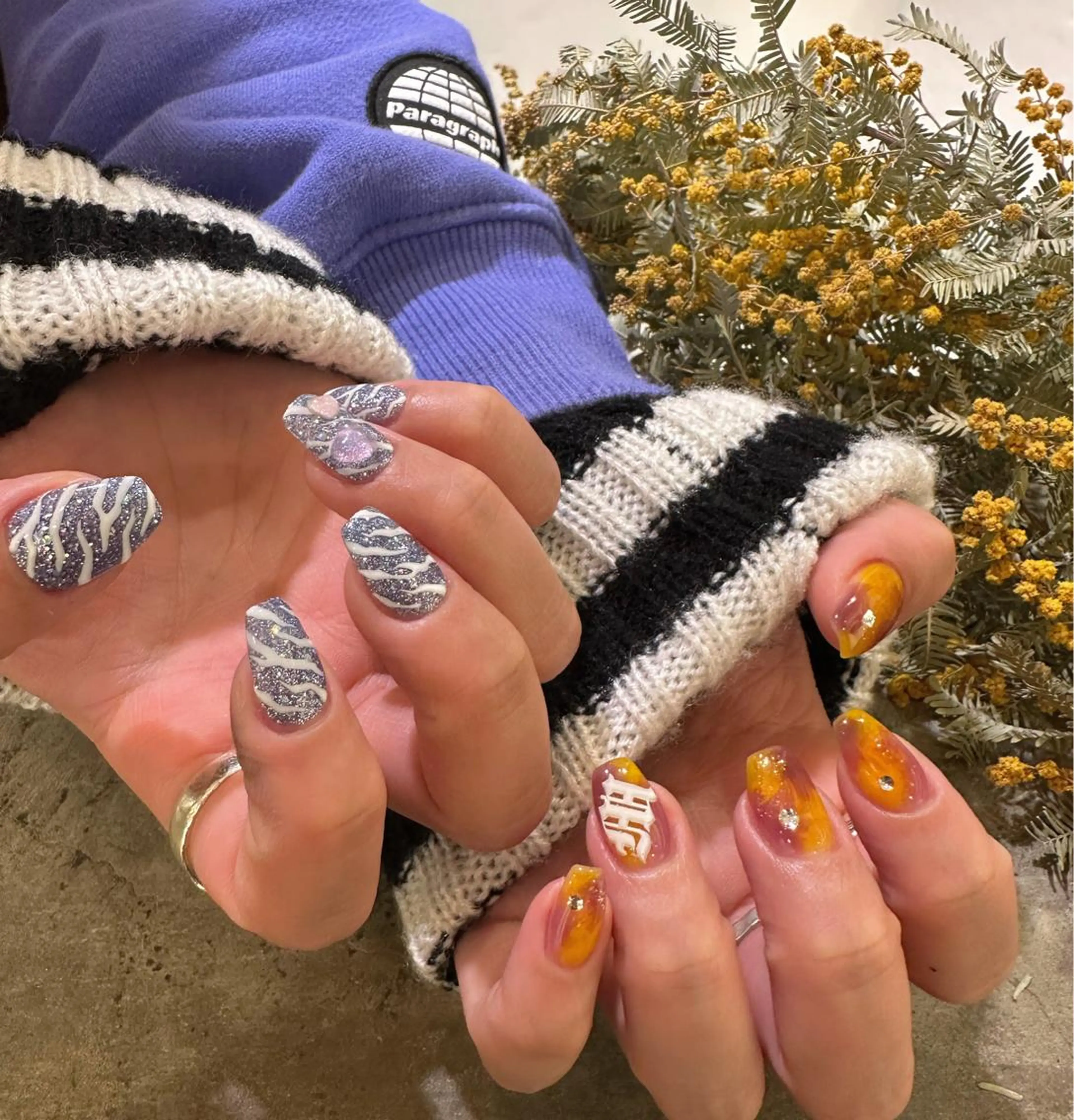 ネイル マツエク・マツパ アイブロウ feey ⁑erinaのネイルデザイン