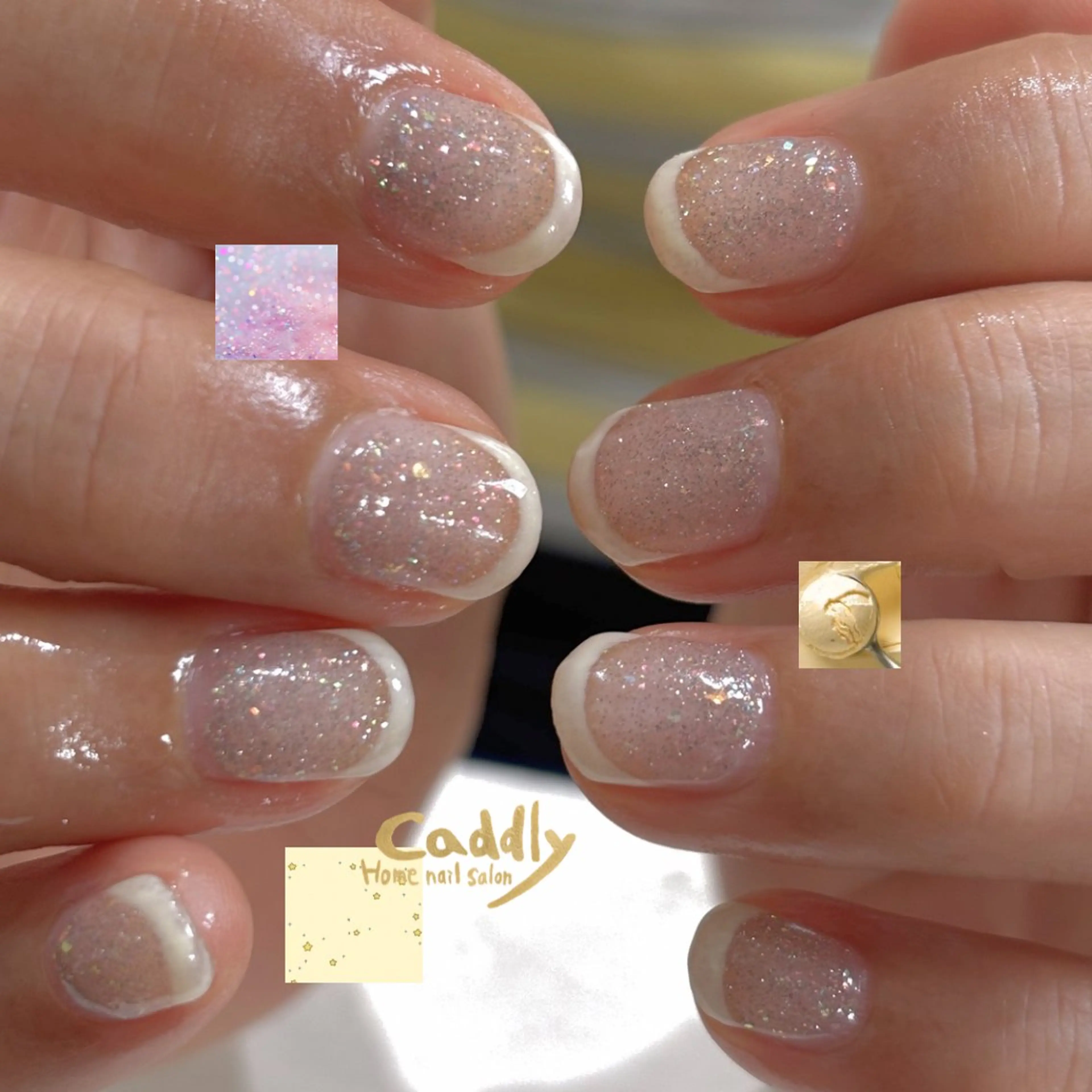 ネイル フラッシュネイル フレンチネイル ハンドネイル caddly naoのネイルデザイン