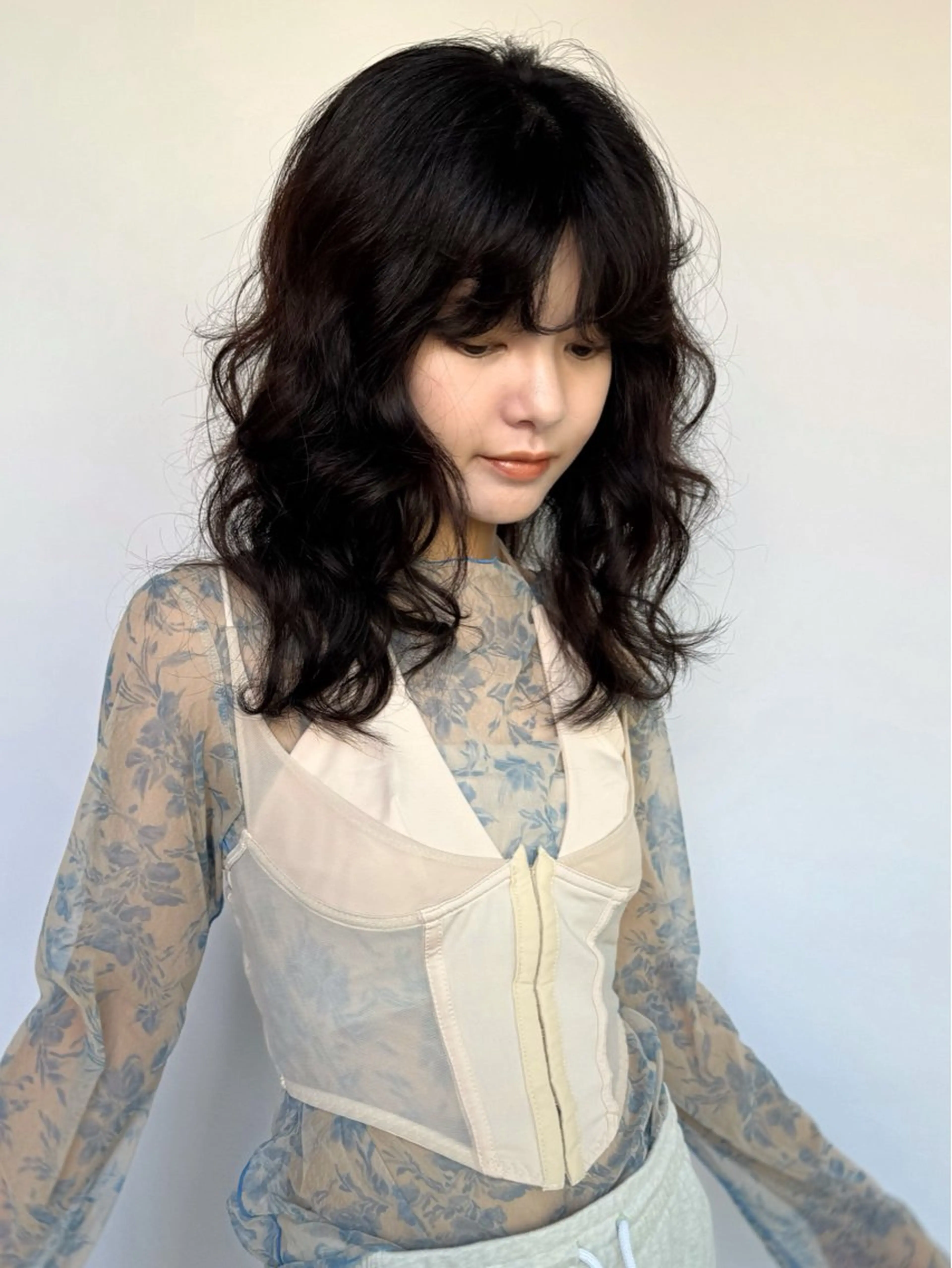 セミロング パーマ セミロングパーマ レイヤーカット デジタルパーマ レイヤー/大人ボブ 渡邉【日吉美容室】のヘアスタイル