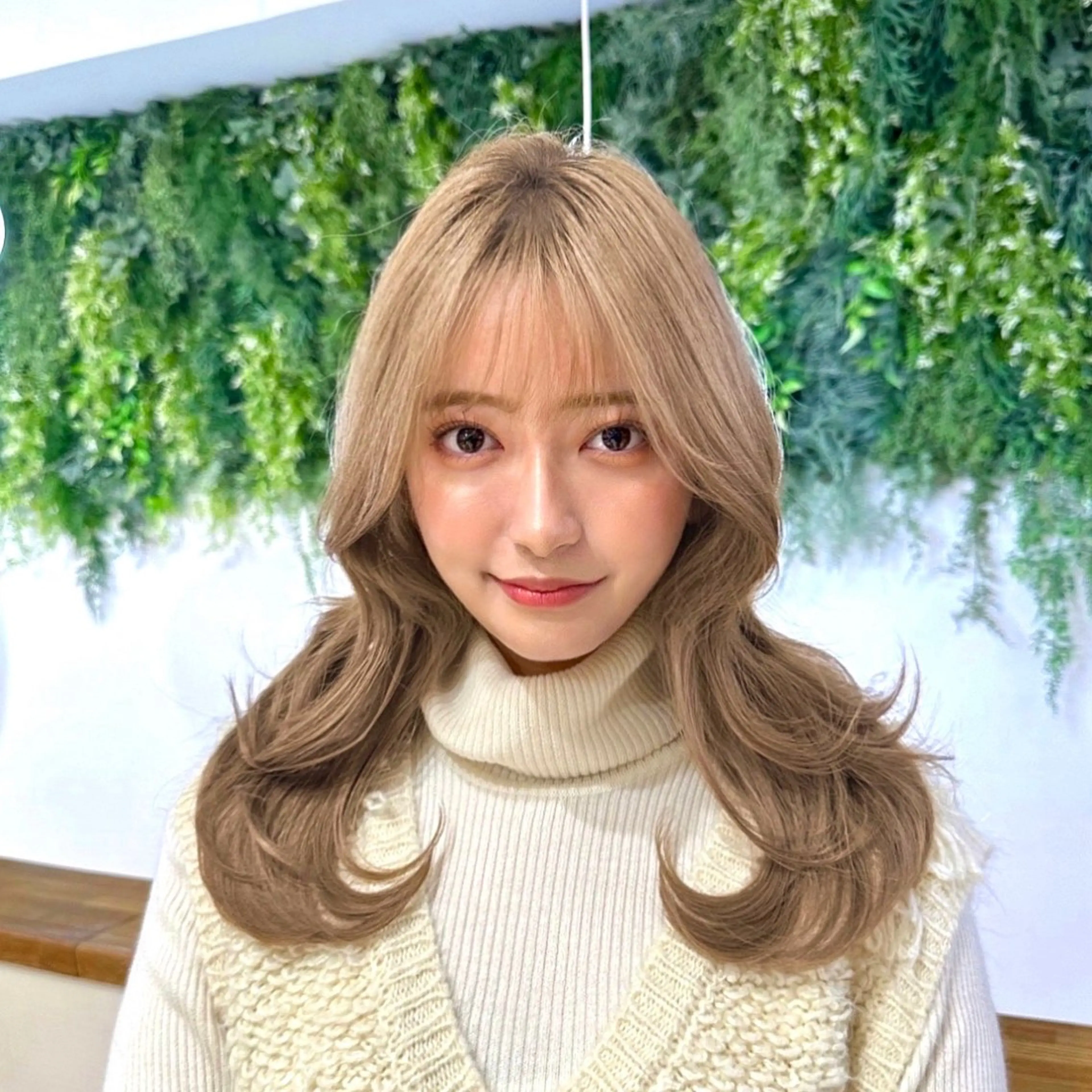 ロング カラー ケアカラー ハイトーンカラー 韓国風ヘア レイヤーカット レイヤー/韓国ヘア /顔周り/大久保貴之のヘアスタイル