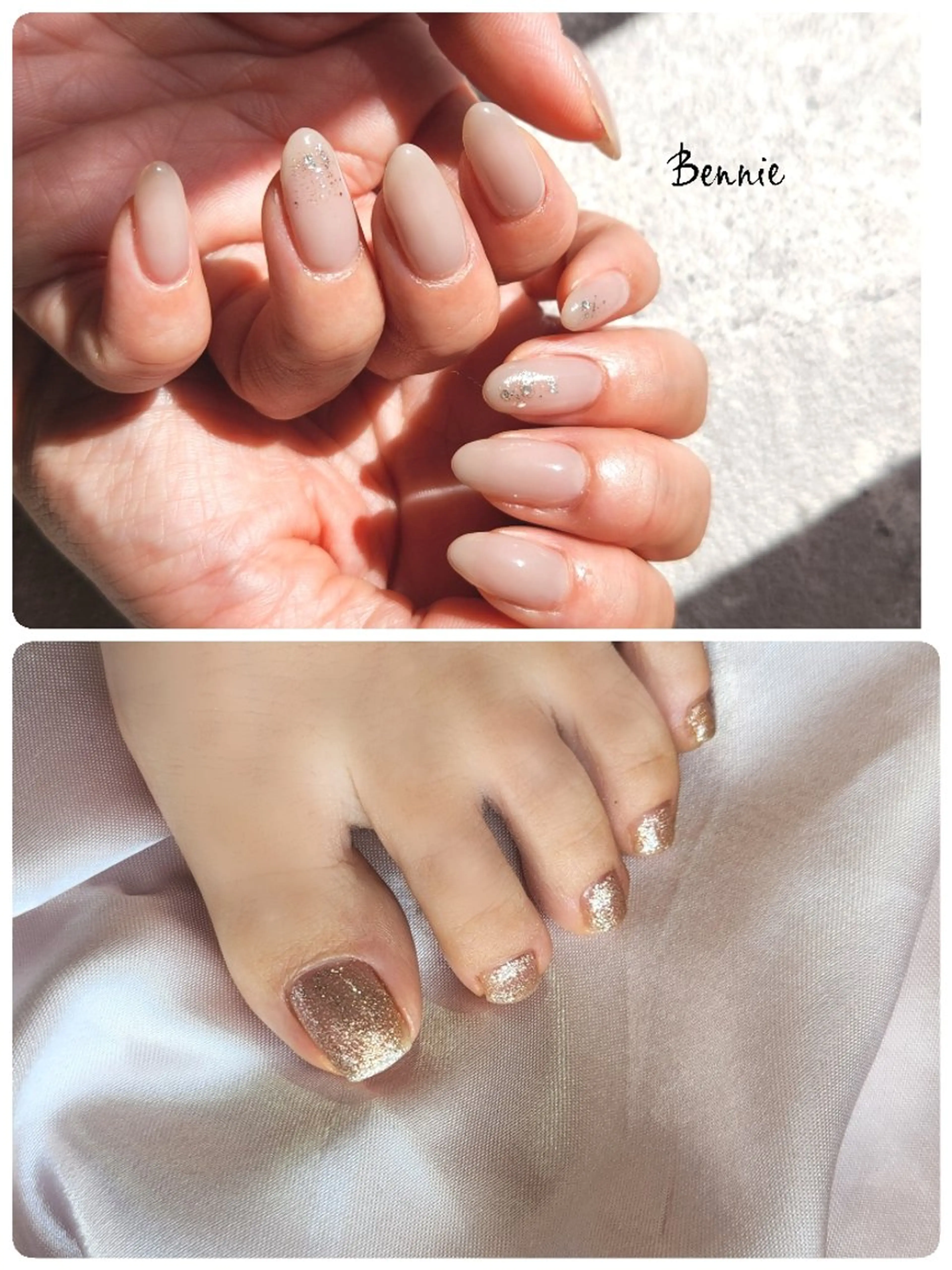 ネイル フットネイル キラキラネイル 韓国ネイル ラメ(グリッター) オフィスネイル   BENNIEのネイルデザイン