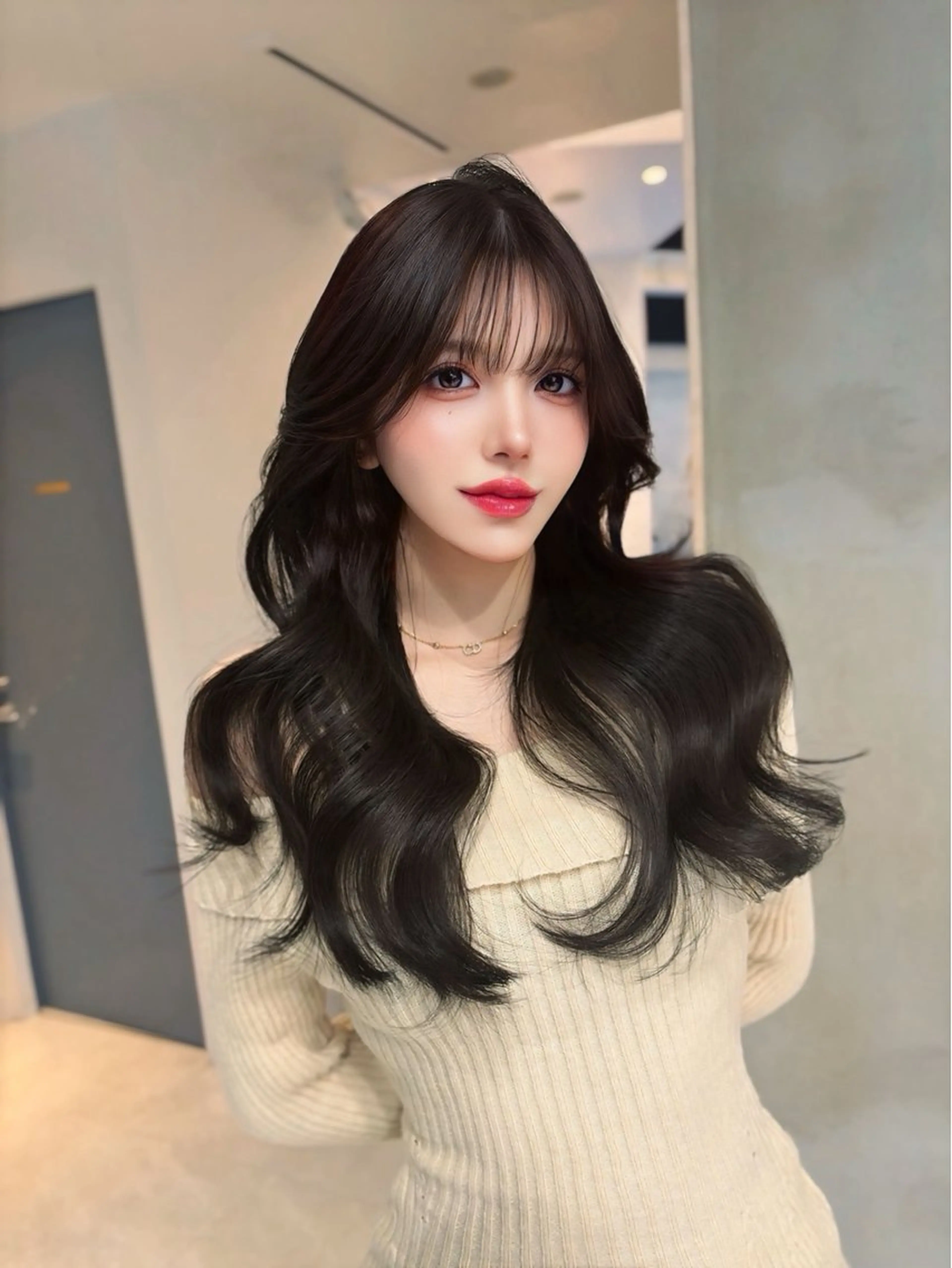 ロング カット ヘアカラー トリートメント 海野翔吾🇨🇳 ワンホンレイヤーのヘアスタイル