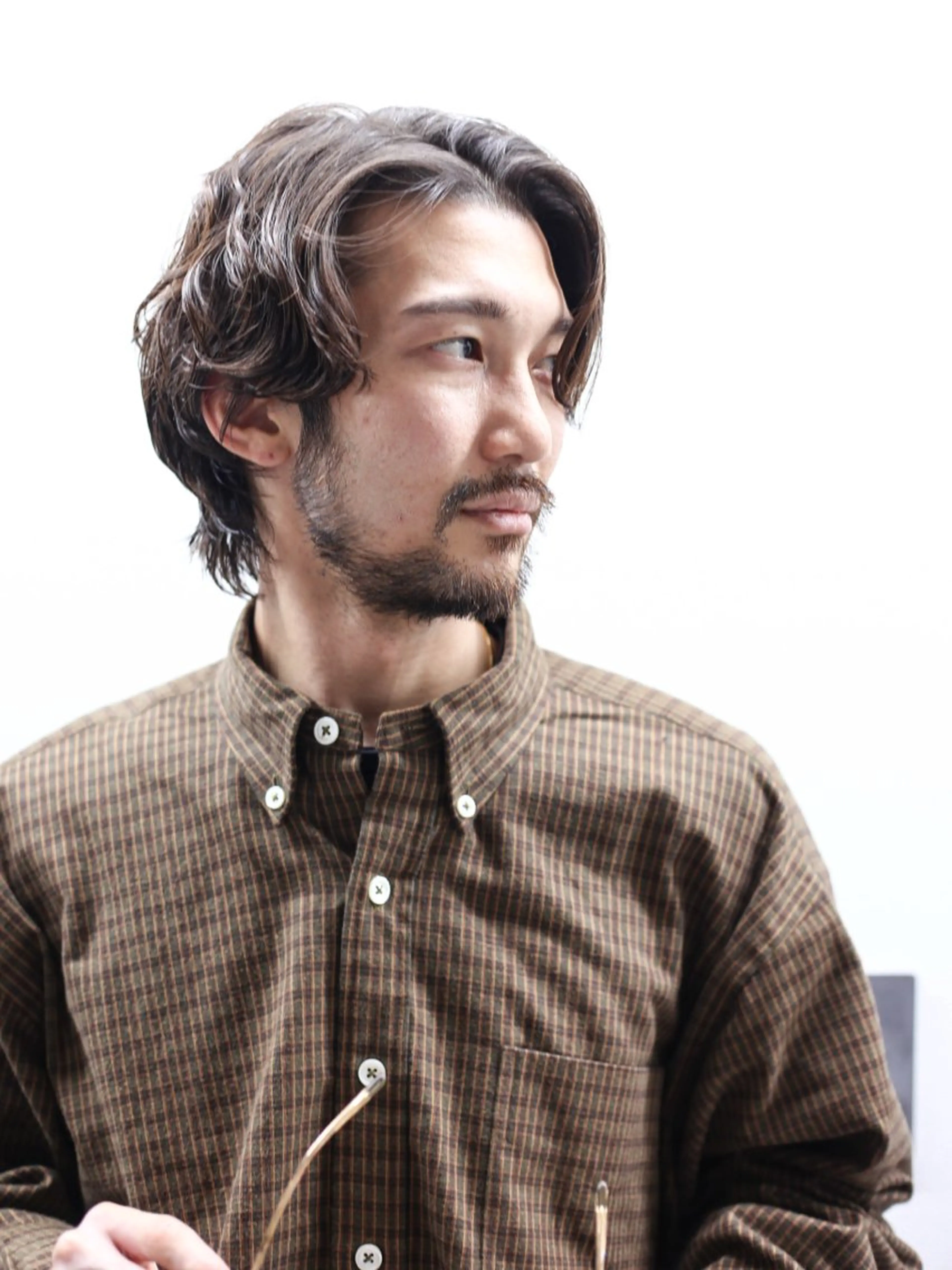 セミロング カット パーマ メンズカット 鈴木ルナのヘアスタイル