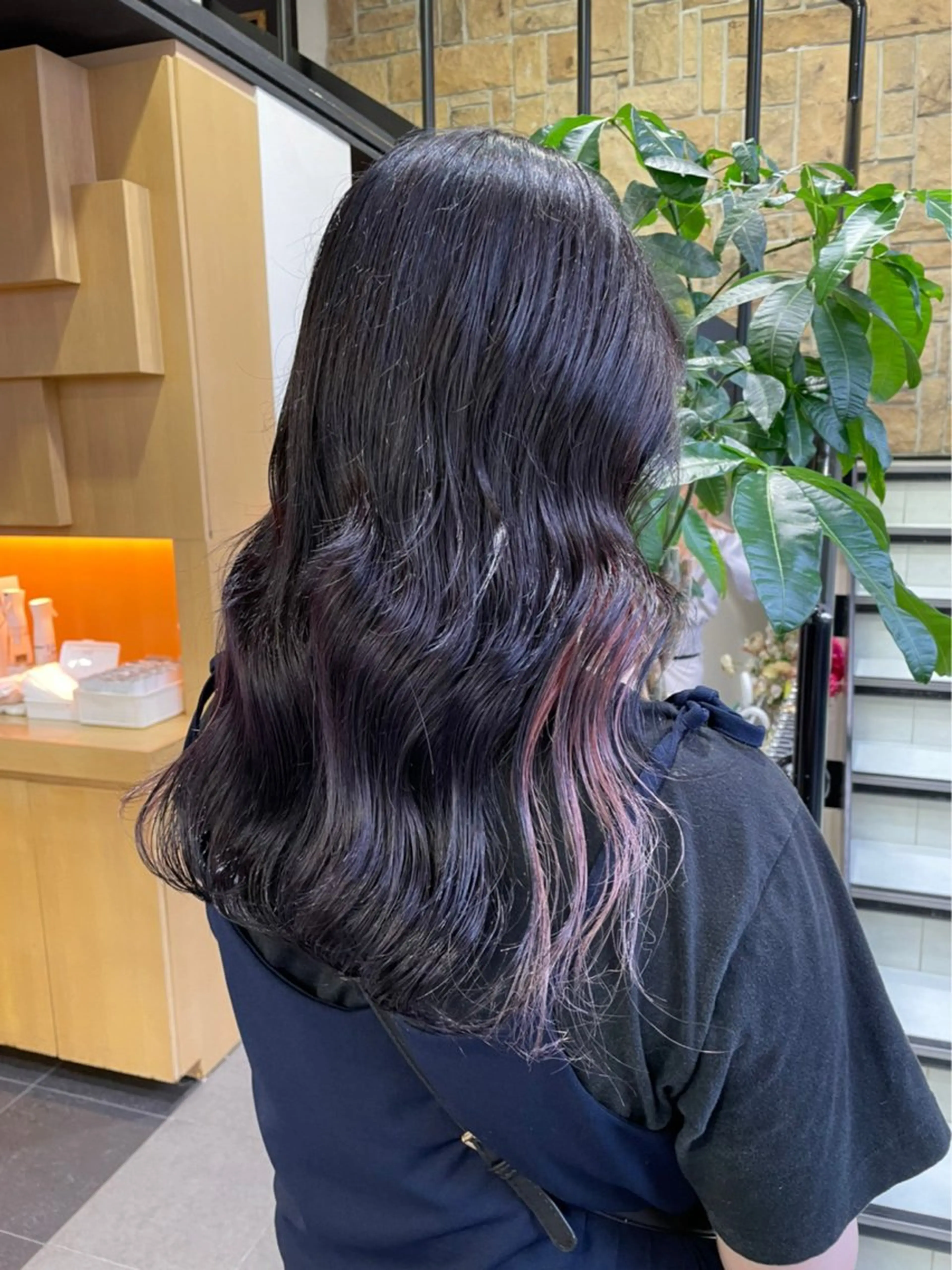 ロング カラー ヘアカラー メンズパーマ/ メッシュ📍ﾕﾘのヘアスタイル