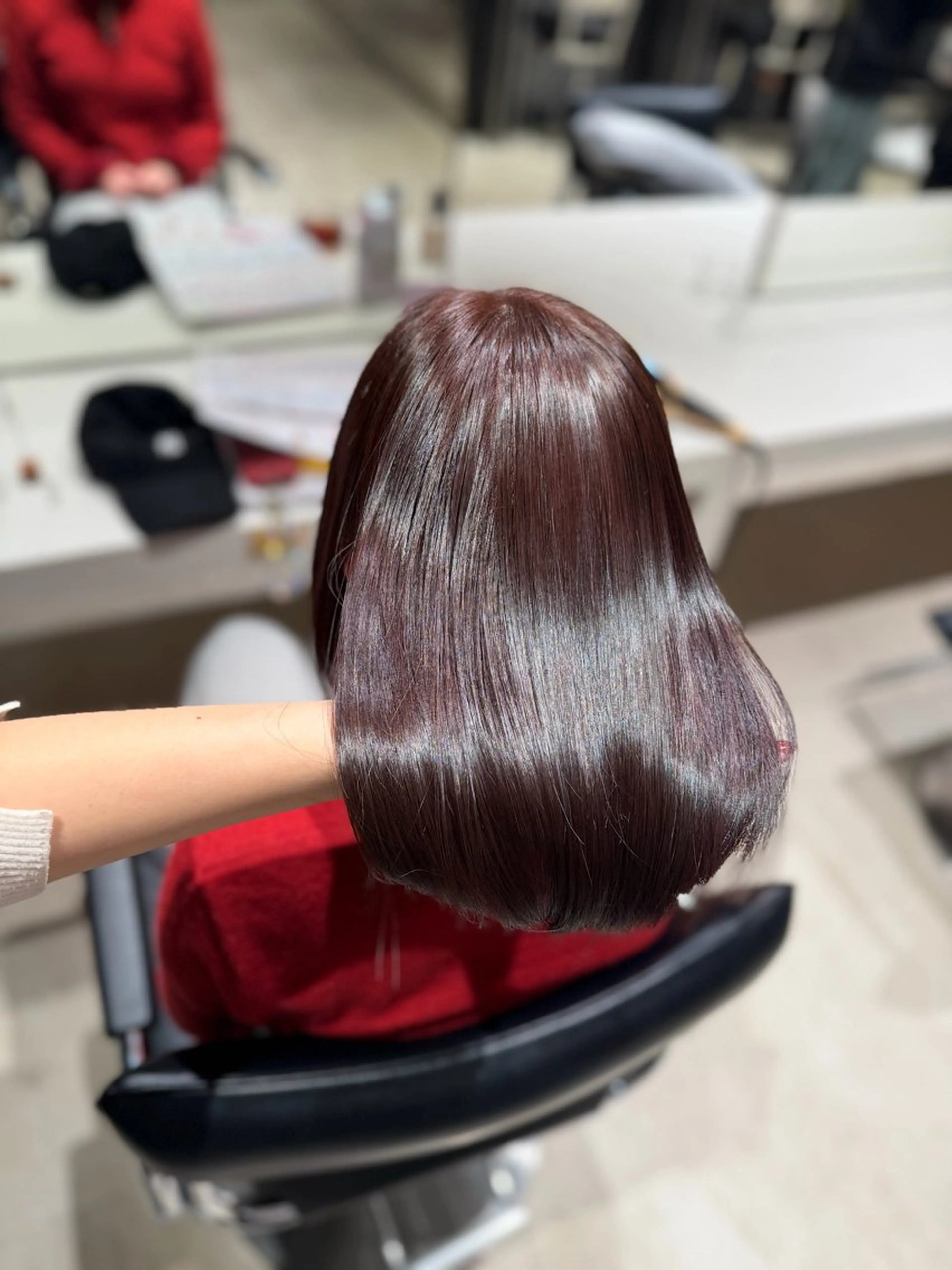 ミディアム ヘアカラー トリートメント 髪質改善/レイヤー 暖色/shiinaのヘアスタイル