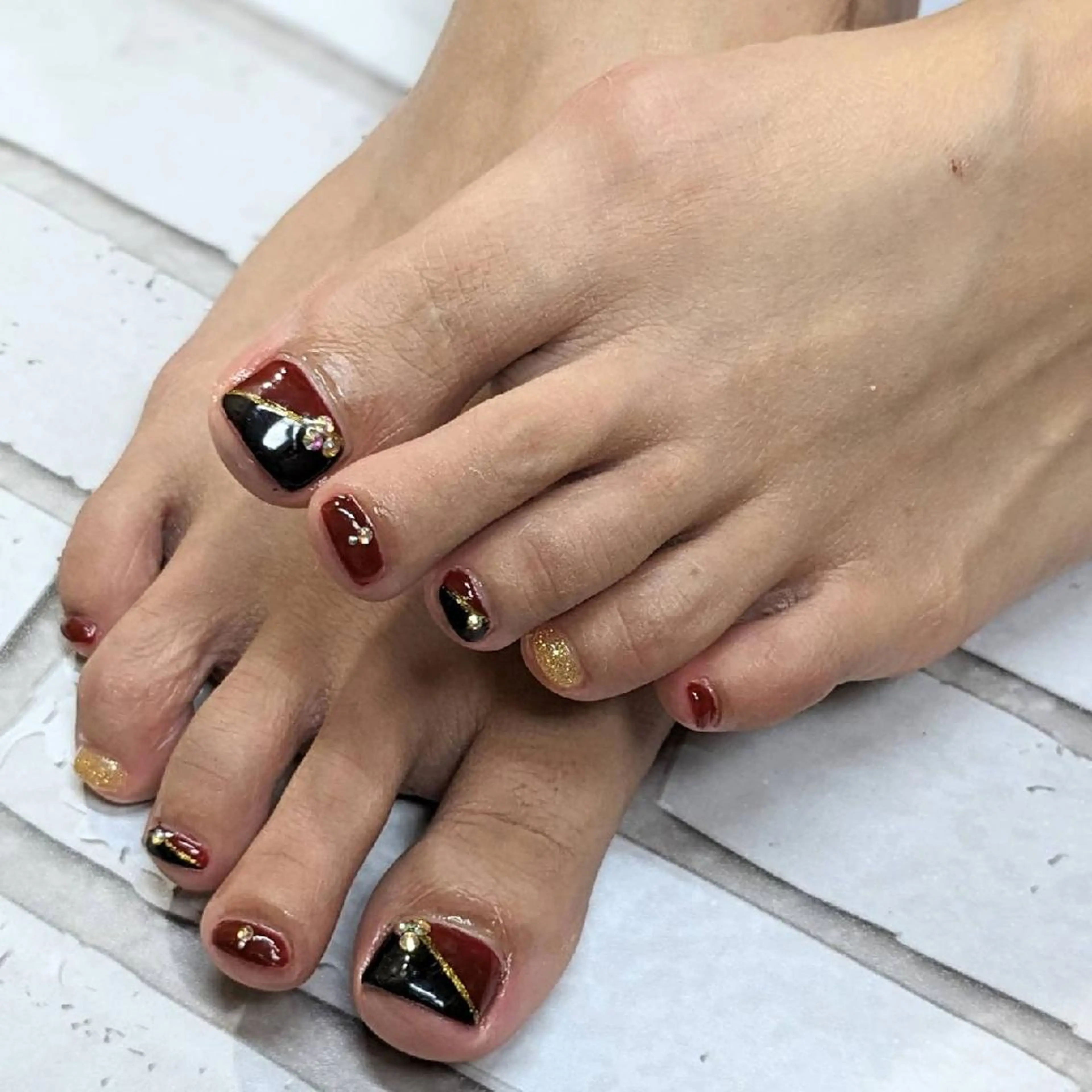 ネイル フットネイル グリーン フットネイル ネイルサロンベルティ .keikoのネイルデザイン