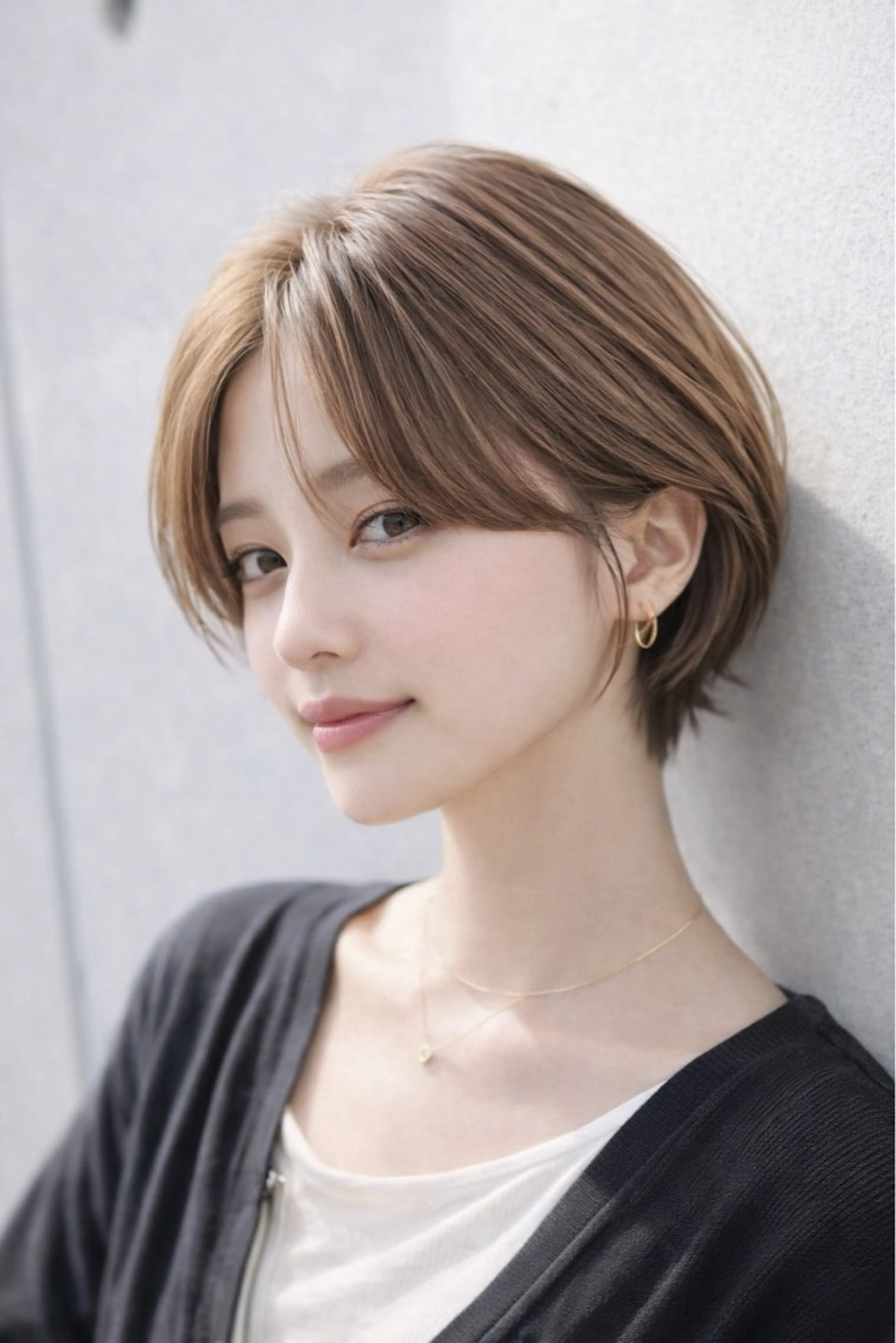 ショート カラー アッシュ ベージュカラー 透明感カラー イルミナカラー 外国人風カラー カット ヘアカラー トリートメント SALOWIN(サロウィン)広島並木通り所属・田村和範/似合わせ カラー/髪質改善のヘアスタイル