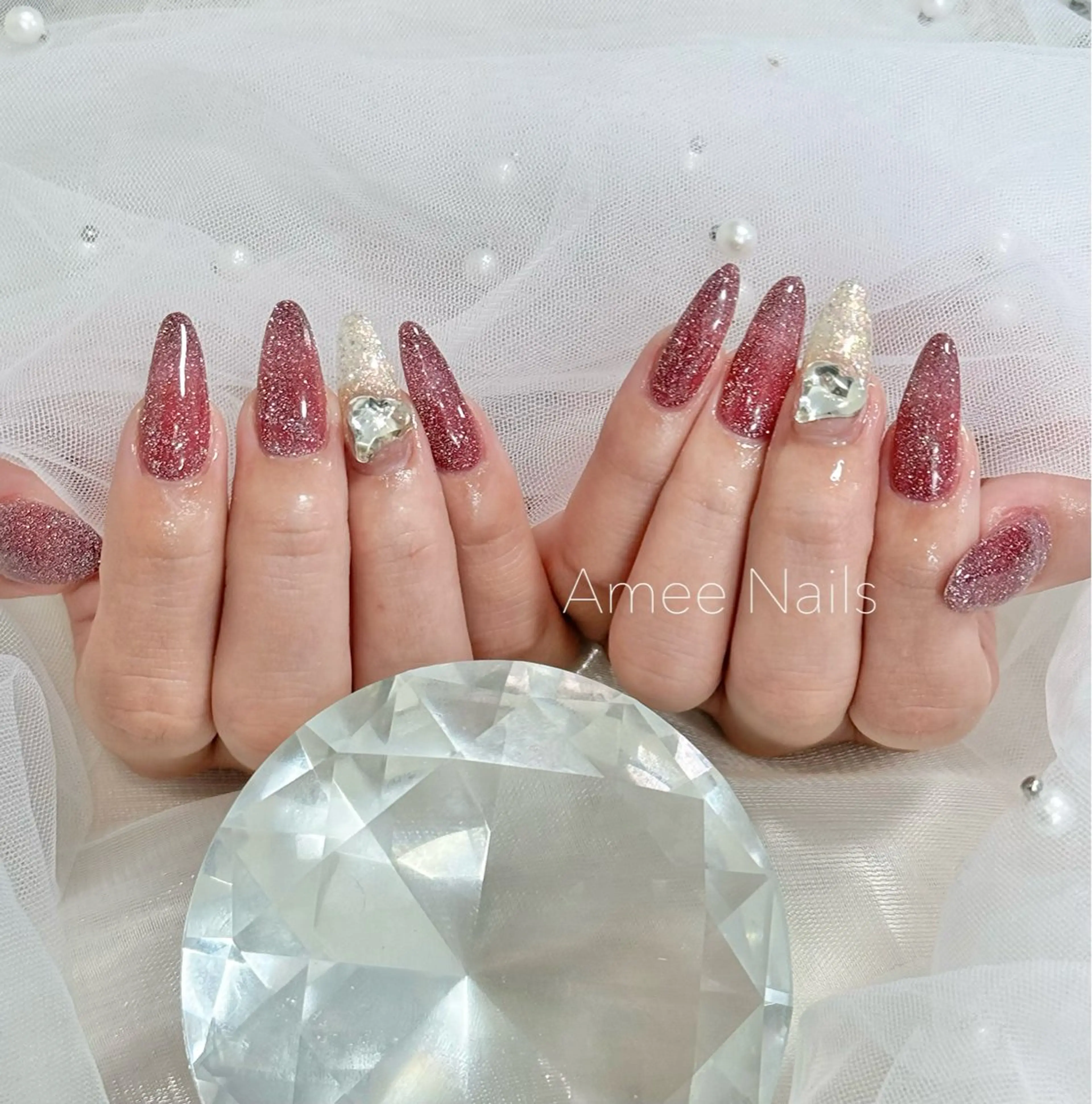 ネイル オーロラネイル クリアネイル フラッシュネイル ジェルネイル グラデーション Amee Nailsalonのネイルデザイン