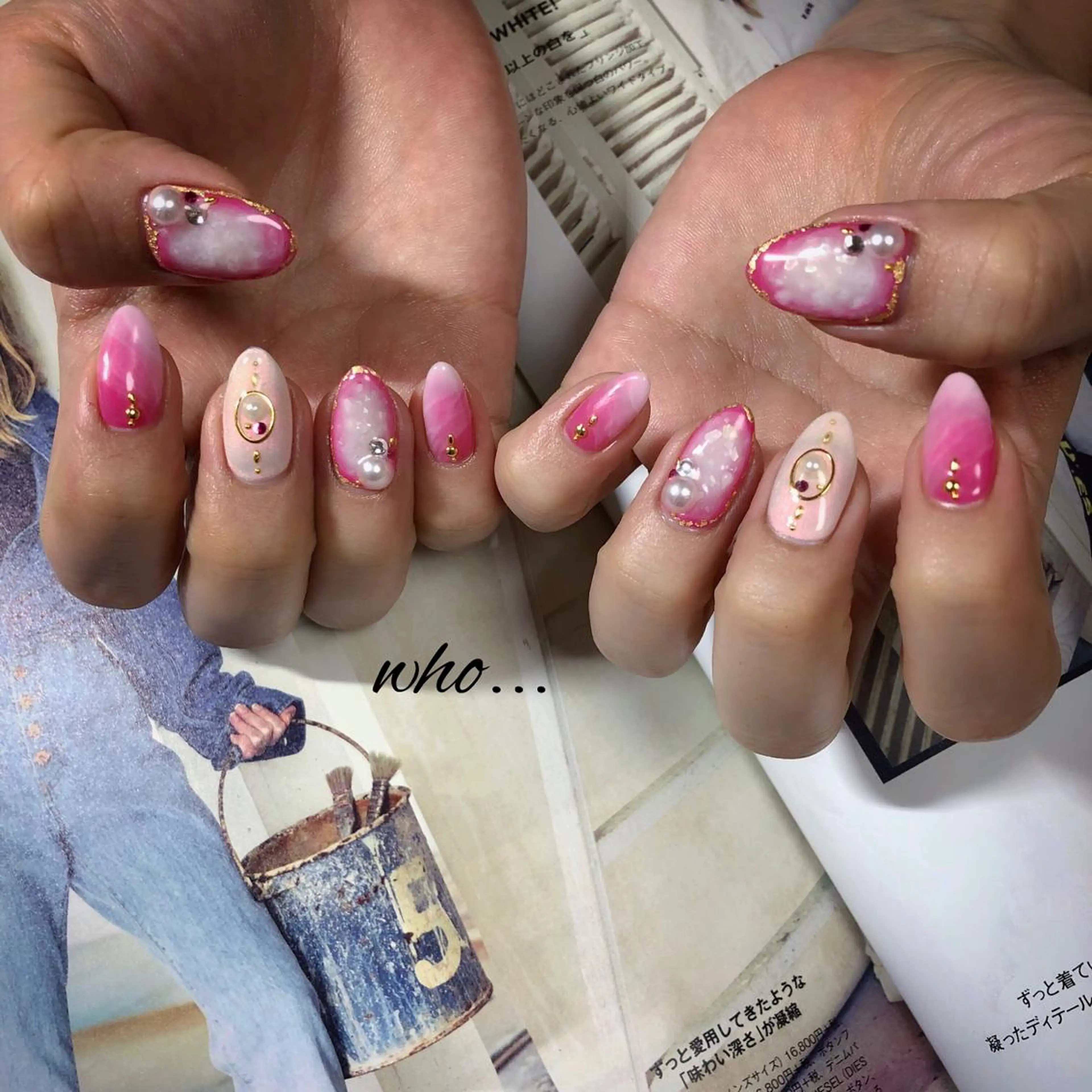 ネイル ピンク ホワイト NailSalon who...所属・n. fumikoのネイルデザイン