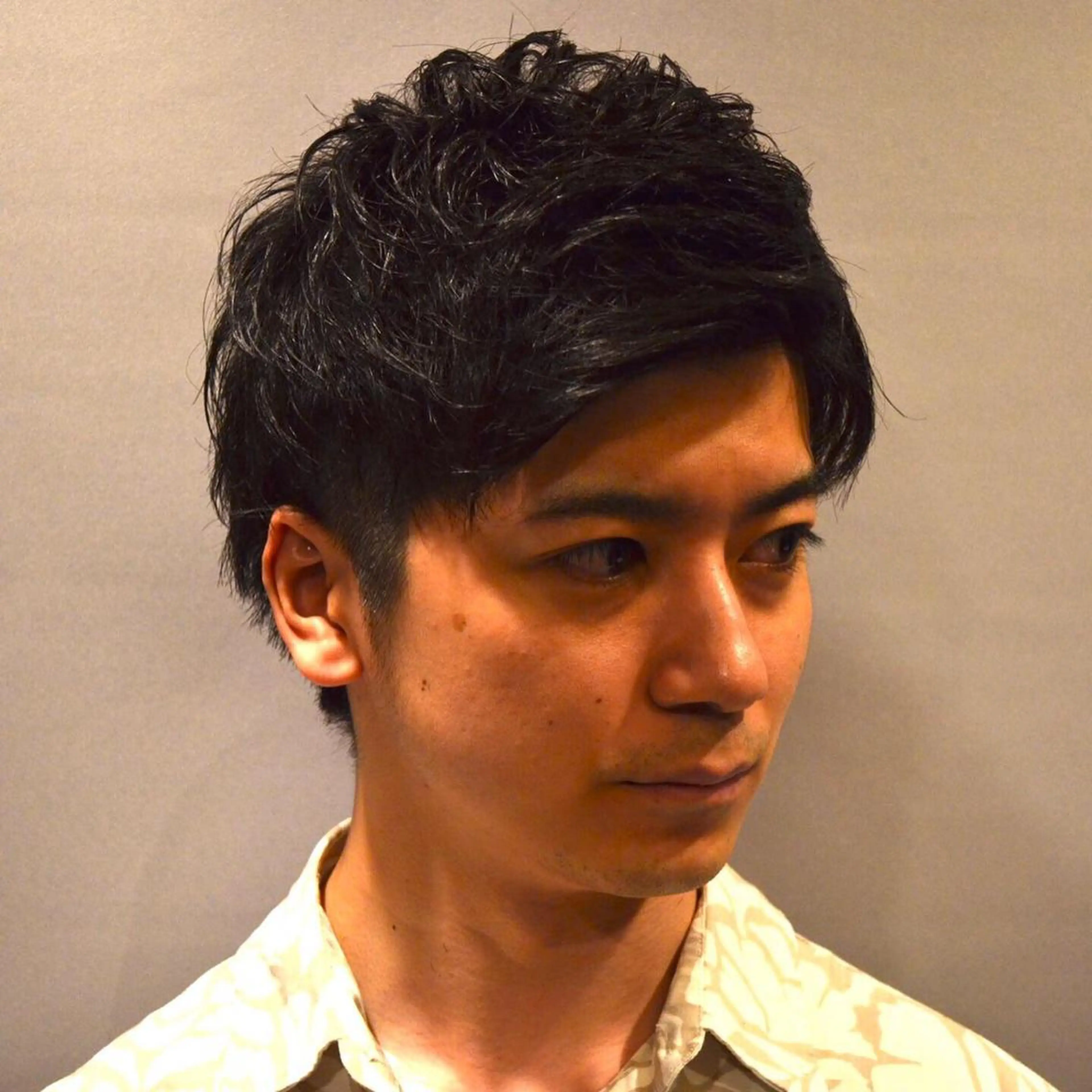 ショート パーマ メンズ メンズパーマ ツーブロック HIRO GINZA所属・池田 有輝士のヘアスタイル