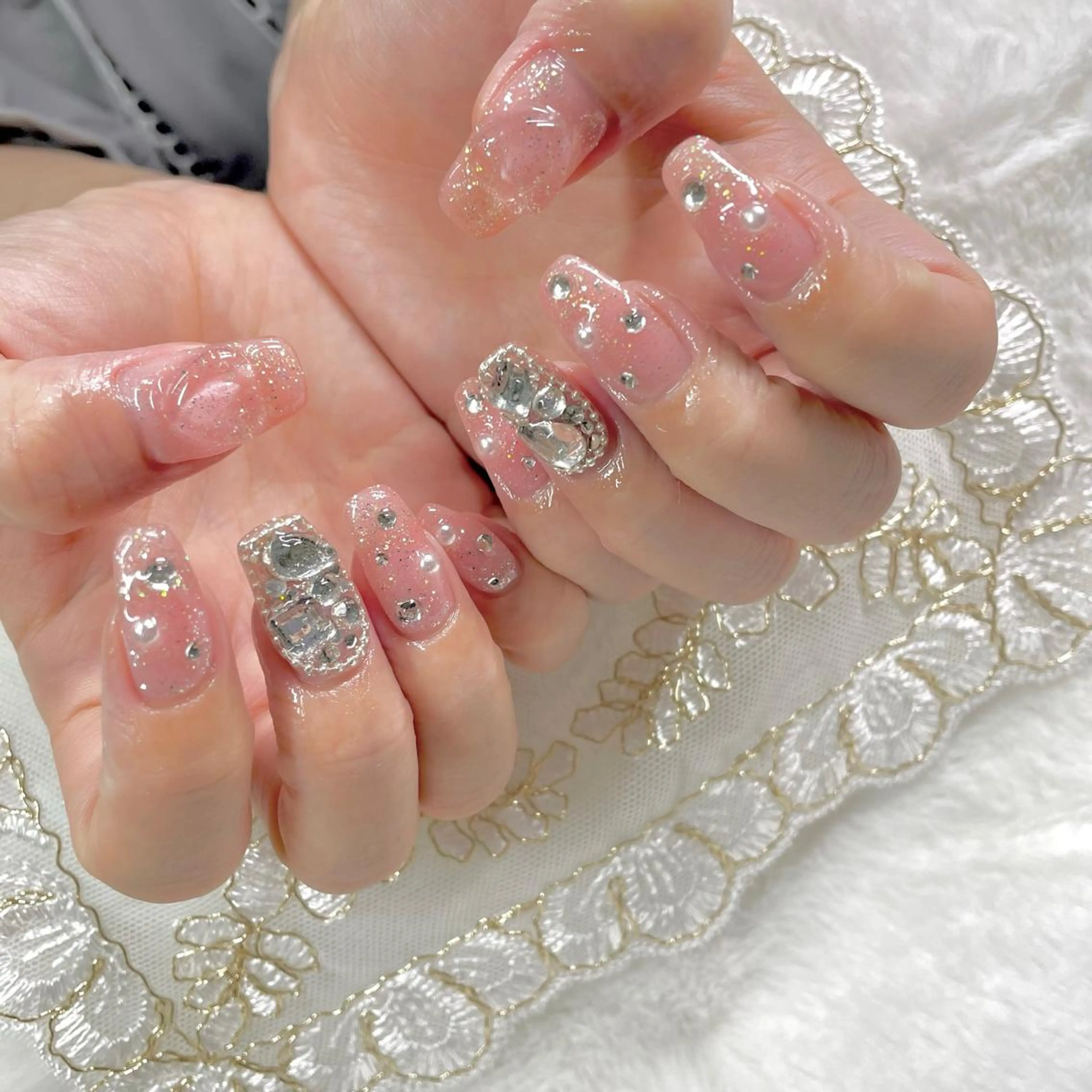 ネイル クリアネイル ジェルネイル ハート J terrace Nailのネイルデザイン