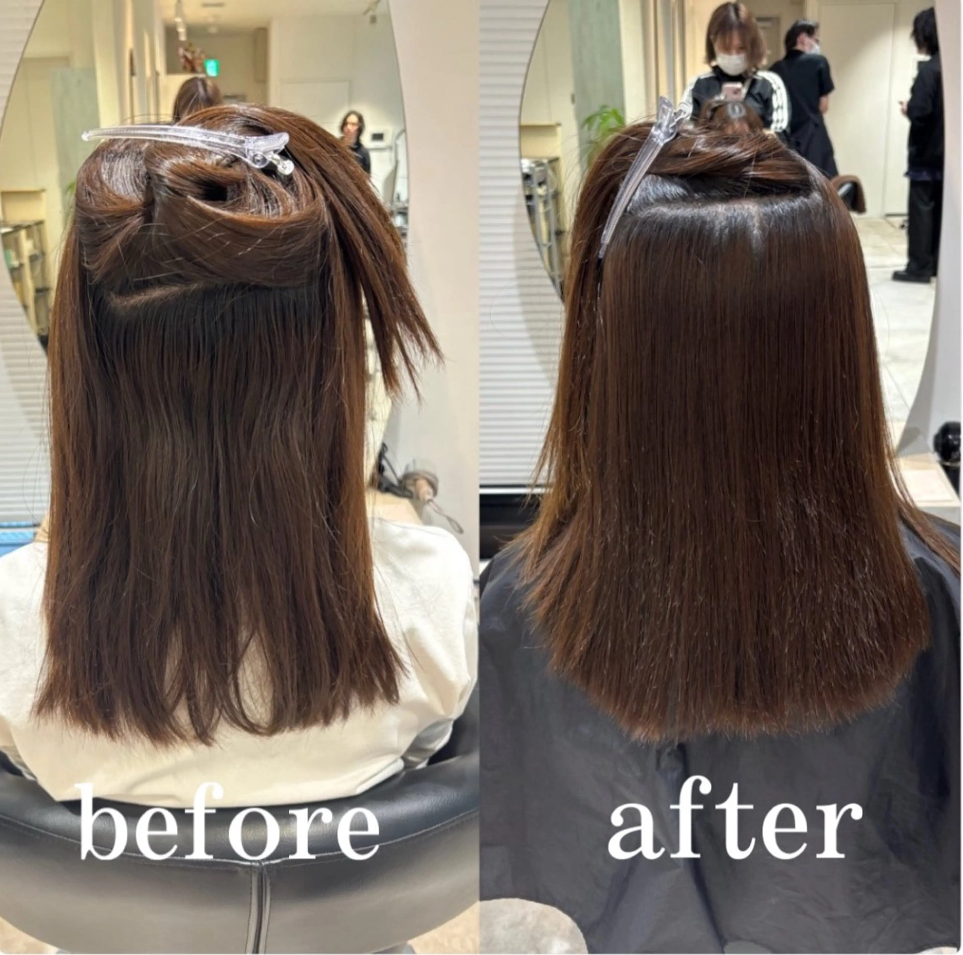 ミディアム 縮毛矯正 🧸艶髪🫧‪🎀 岡由紀乃のヘアスタイル