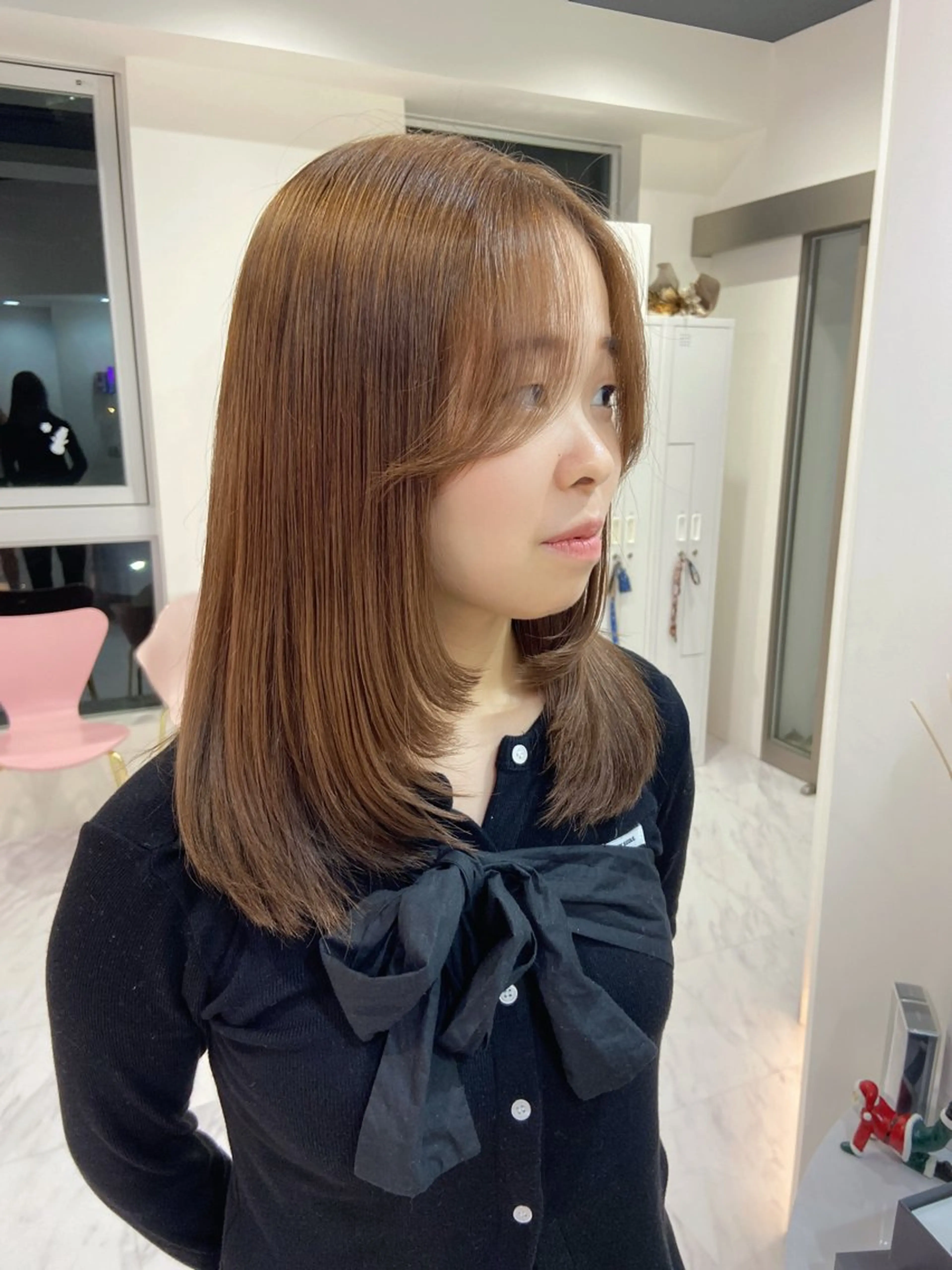 ミディアム カラー ベージュカラー ブリーチ 透明感カラー レイヤーカット カット ヘアカラー トリートメント 名駅/ハイトーン /Y2k/YUNAのヘアスタイル