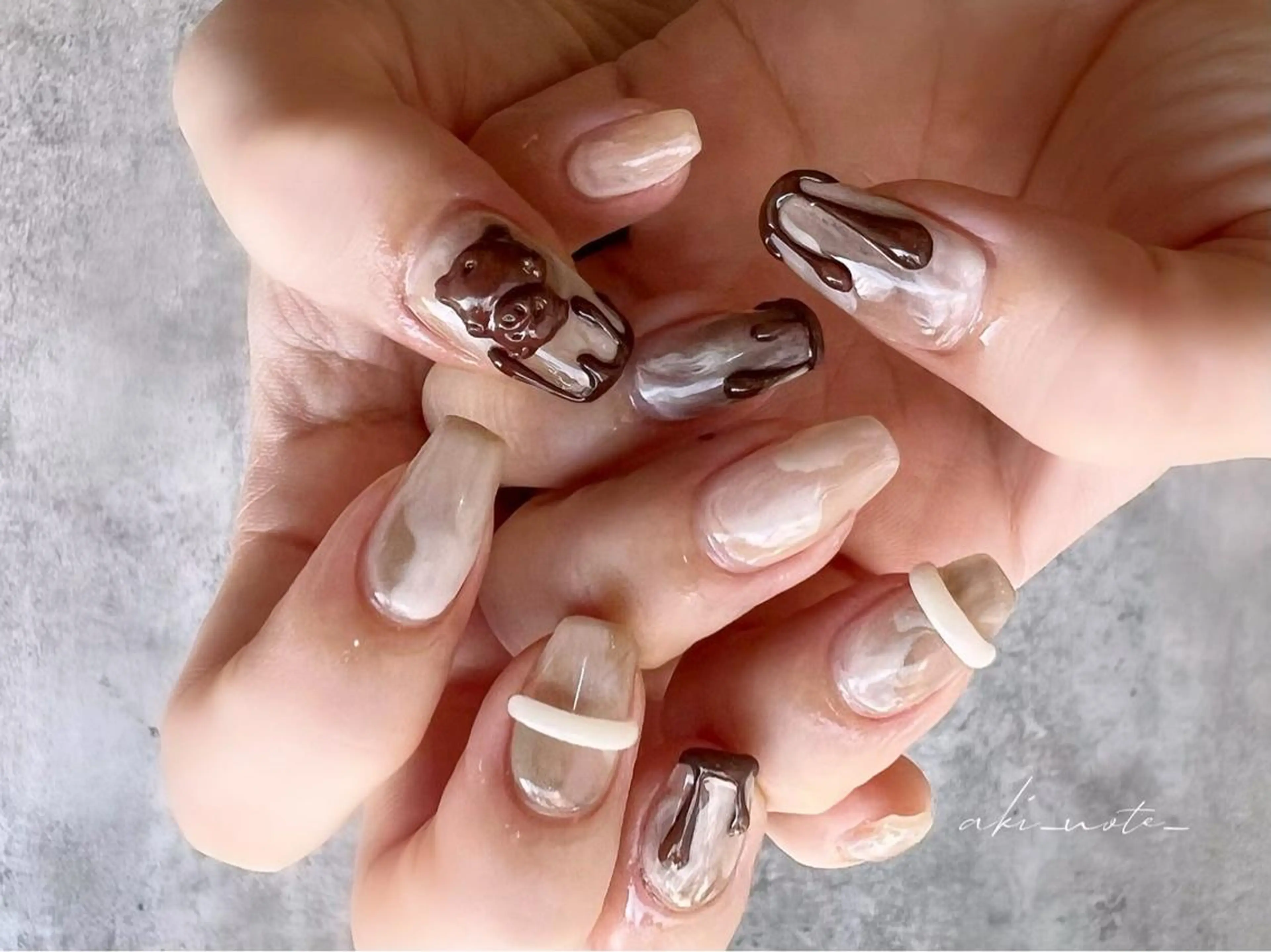 ネイル フラワーネイル ハート バレンタイン ワンホンネイル 冬ネイル ハンドネイル フットネイル GRANDE大須 栄/店長 aki🌙のネイルデザイン