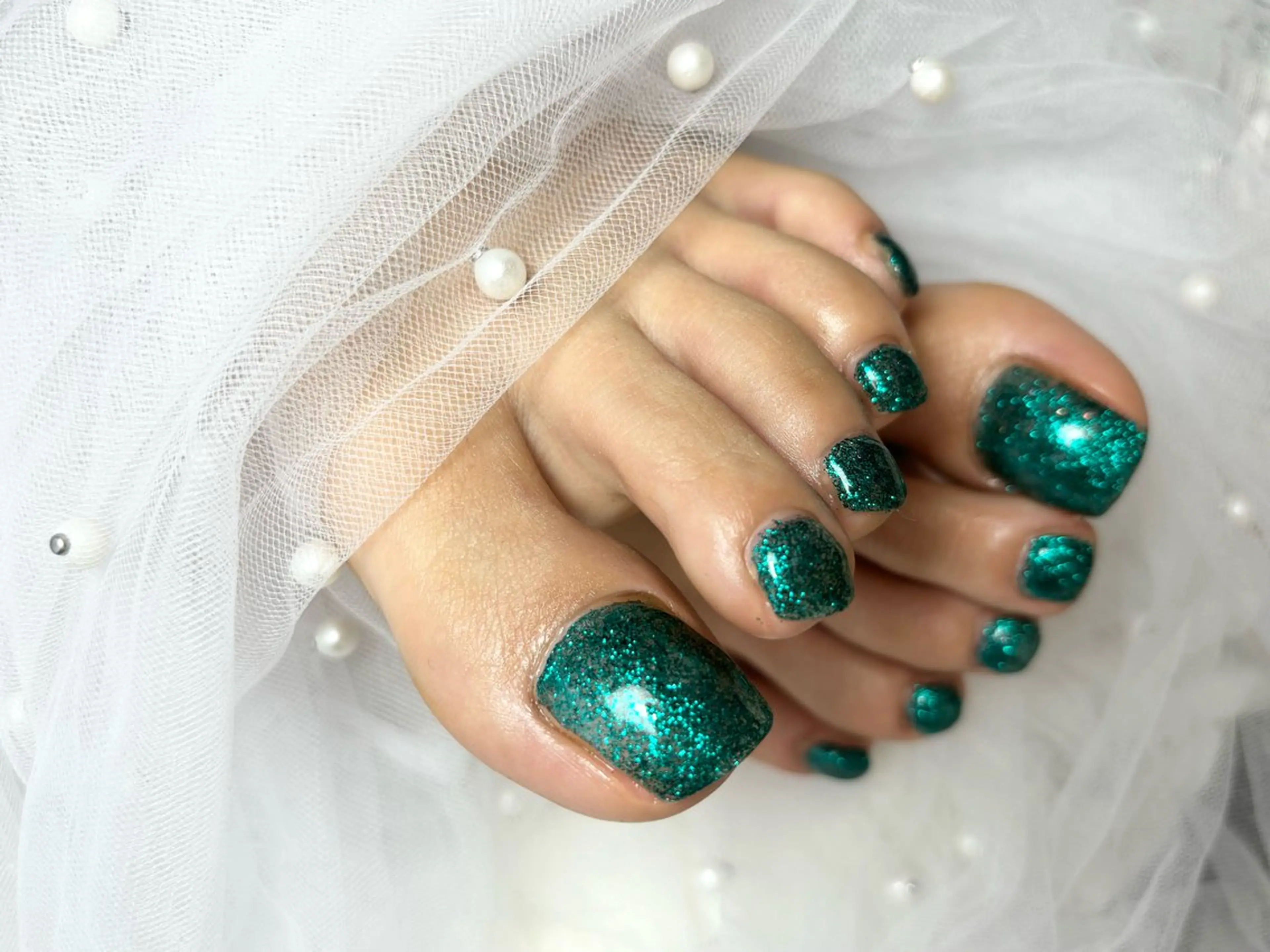 フットネイル👣ラメの写真