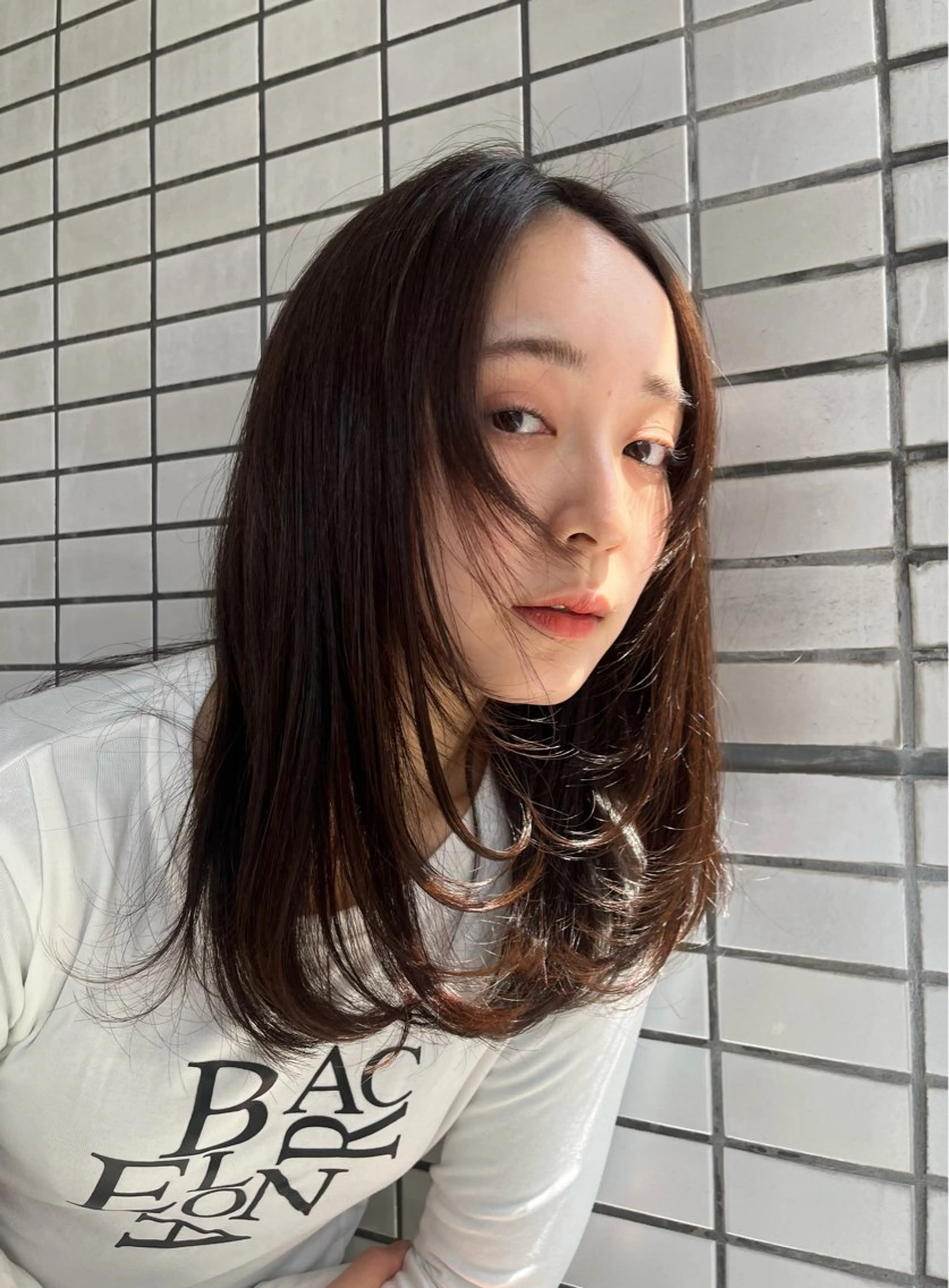 ミディアム カット トリートメント 山崎/ボブ縮毛矯正 レイヤー髪質改善のヘアスタイル