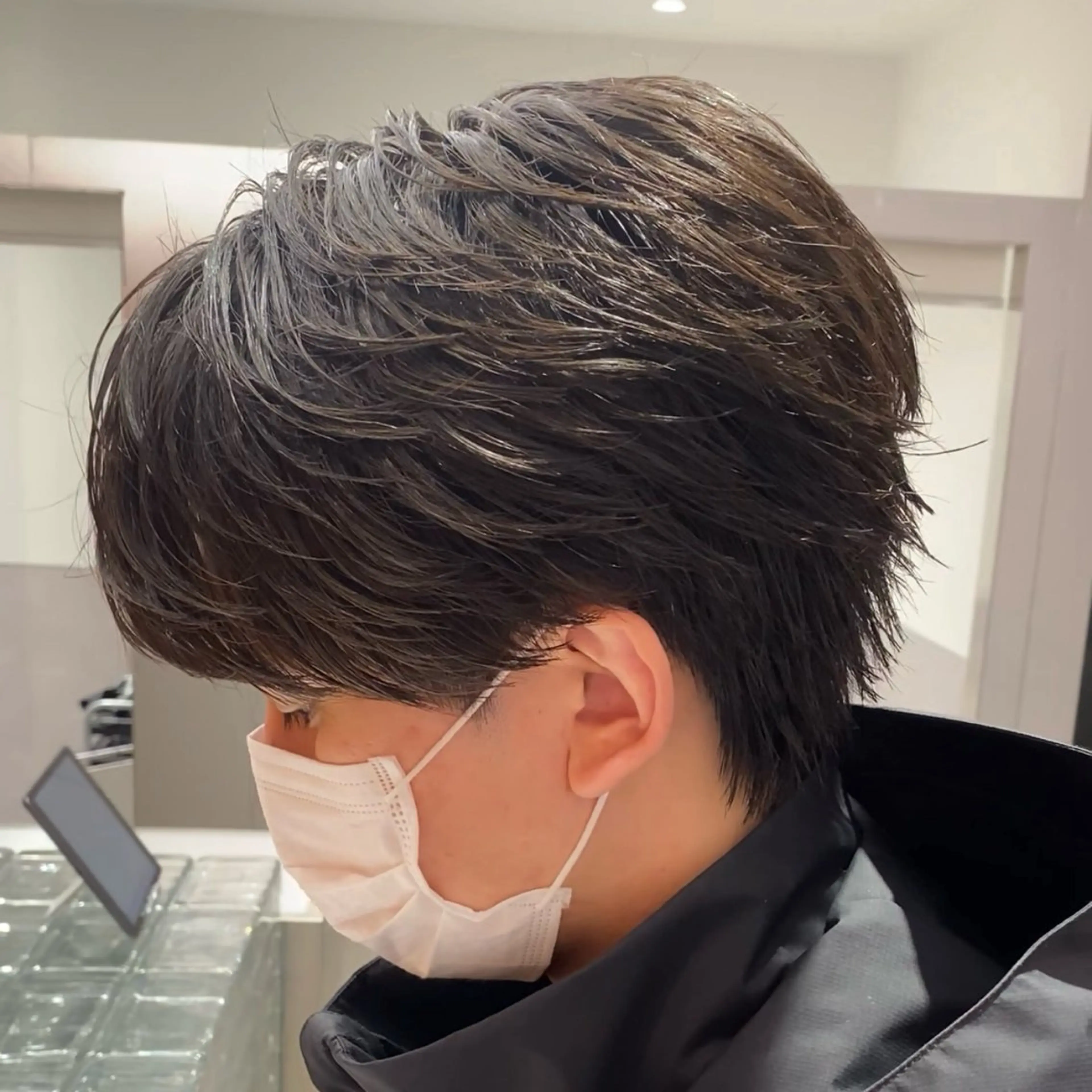 ショート カット パーマ 💎センターパート /新宿/モリオのヘアスタイル