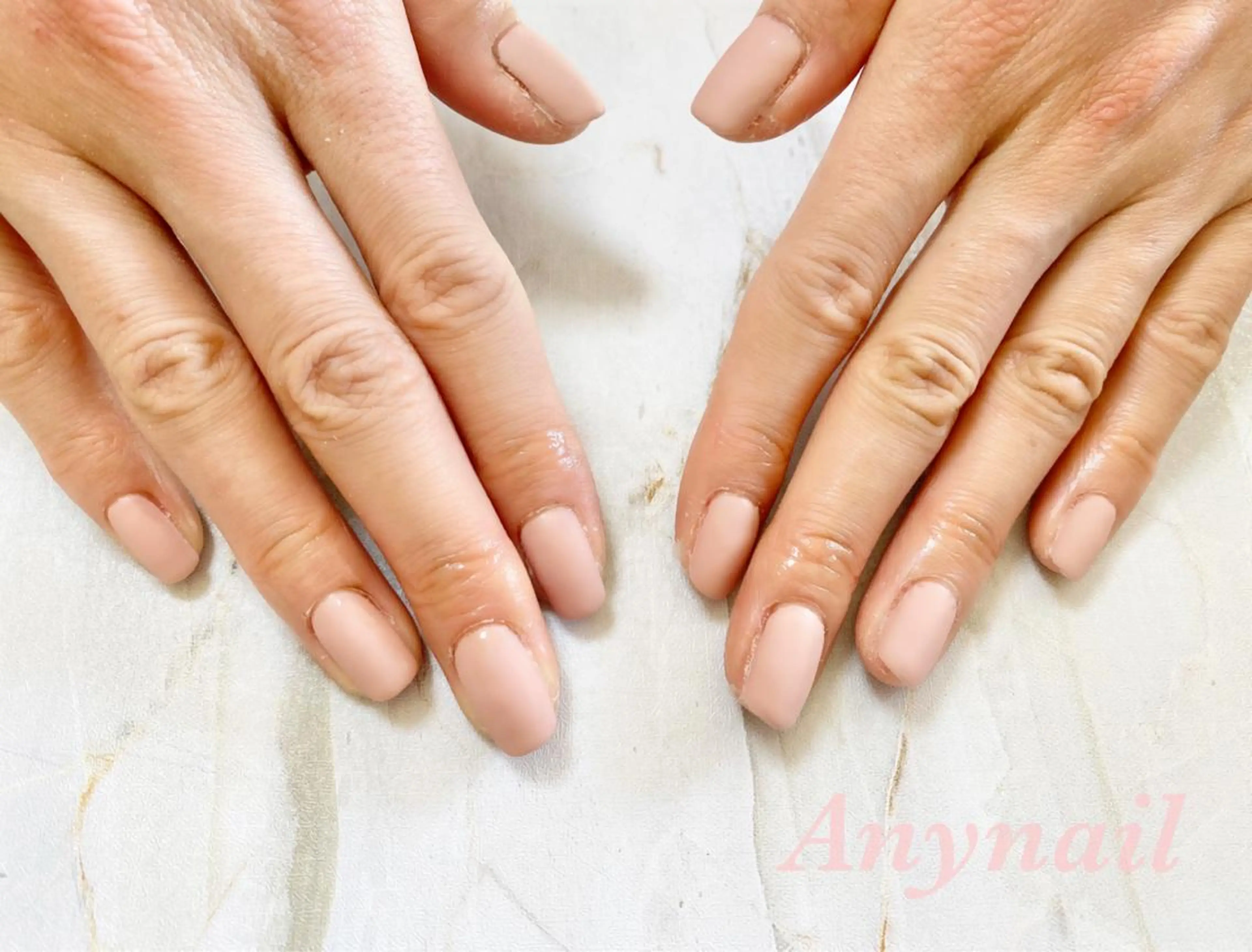 ネイル ブルー マットネイル オフィスネイル ワンカラーネイル ピンク ハンドネイル 岩澤 恵子のネイルデザイン