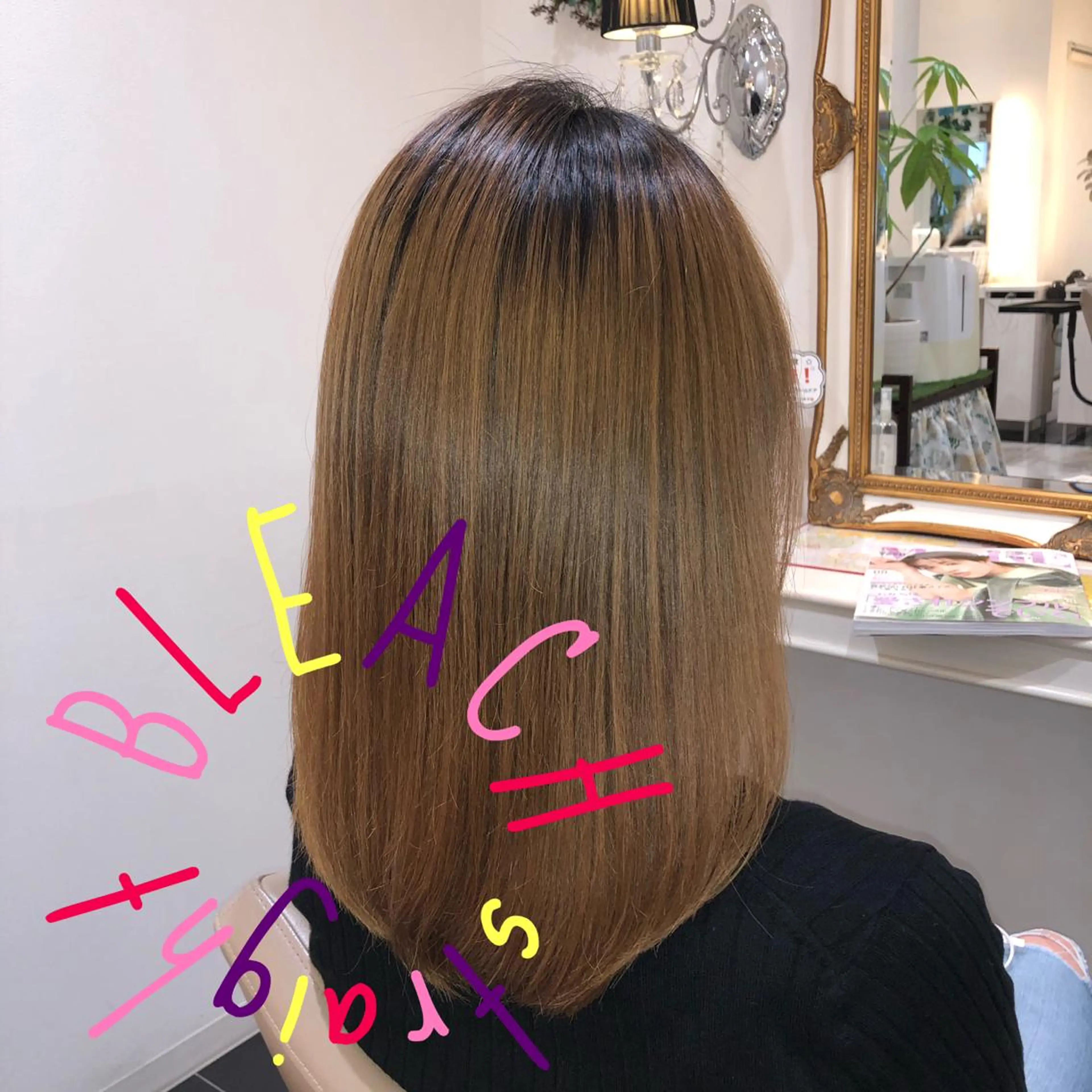 ミディアム 縮毛矯正 安井 昴 💫ブリーチ縮毛矯正のヘアスタイル