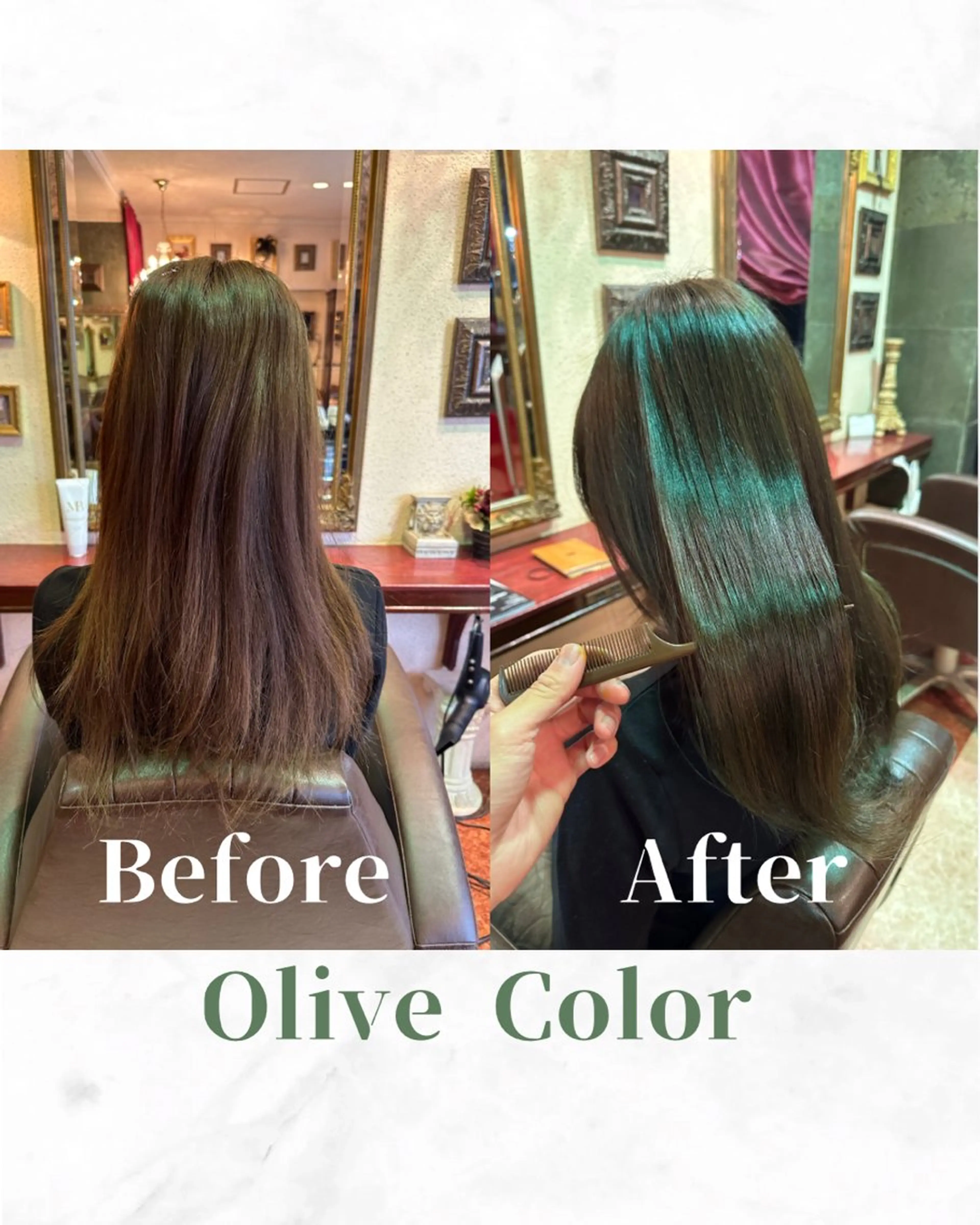 ロング カラー ベージュカラー 透明感カラー オリーブベージュ オリーブカラー オレンジ カット ヘアカラー トリートメント 【酸熱/美髪矯正 /髪質改善】RINのヘアスタイル