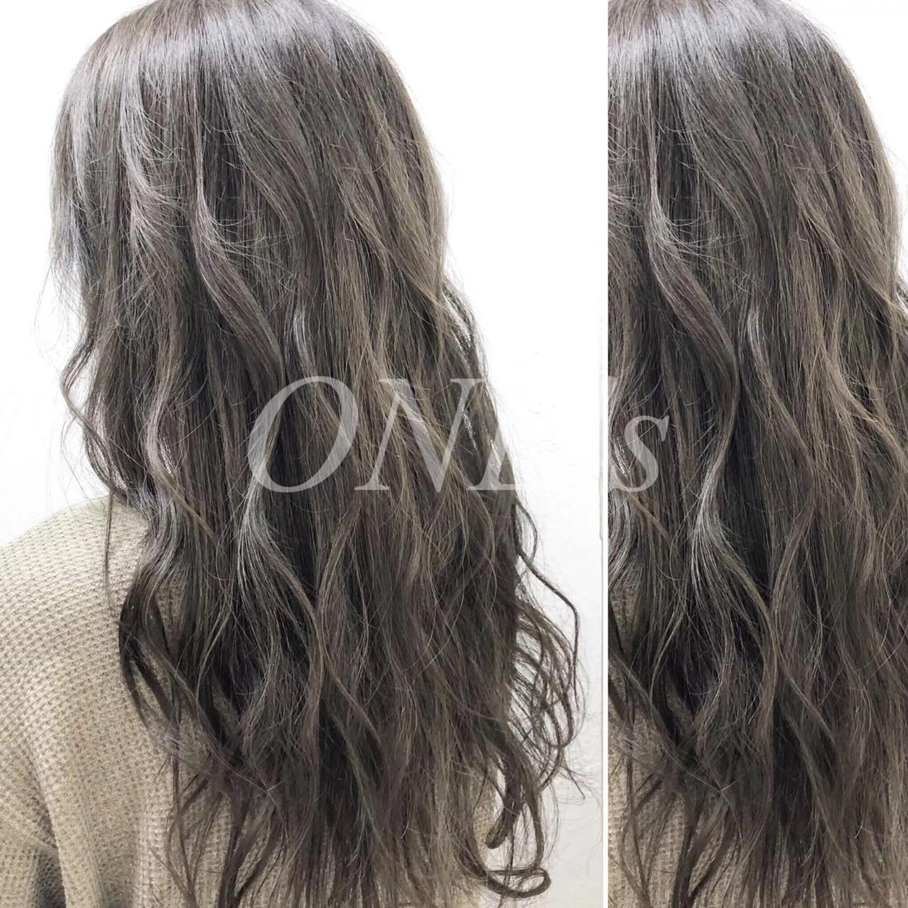 ロング カラー JuNブリーチに 縮毛矯正するプロのヘアスタイル