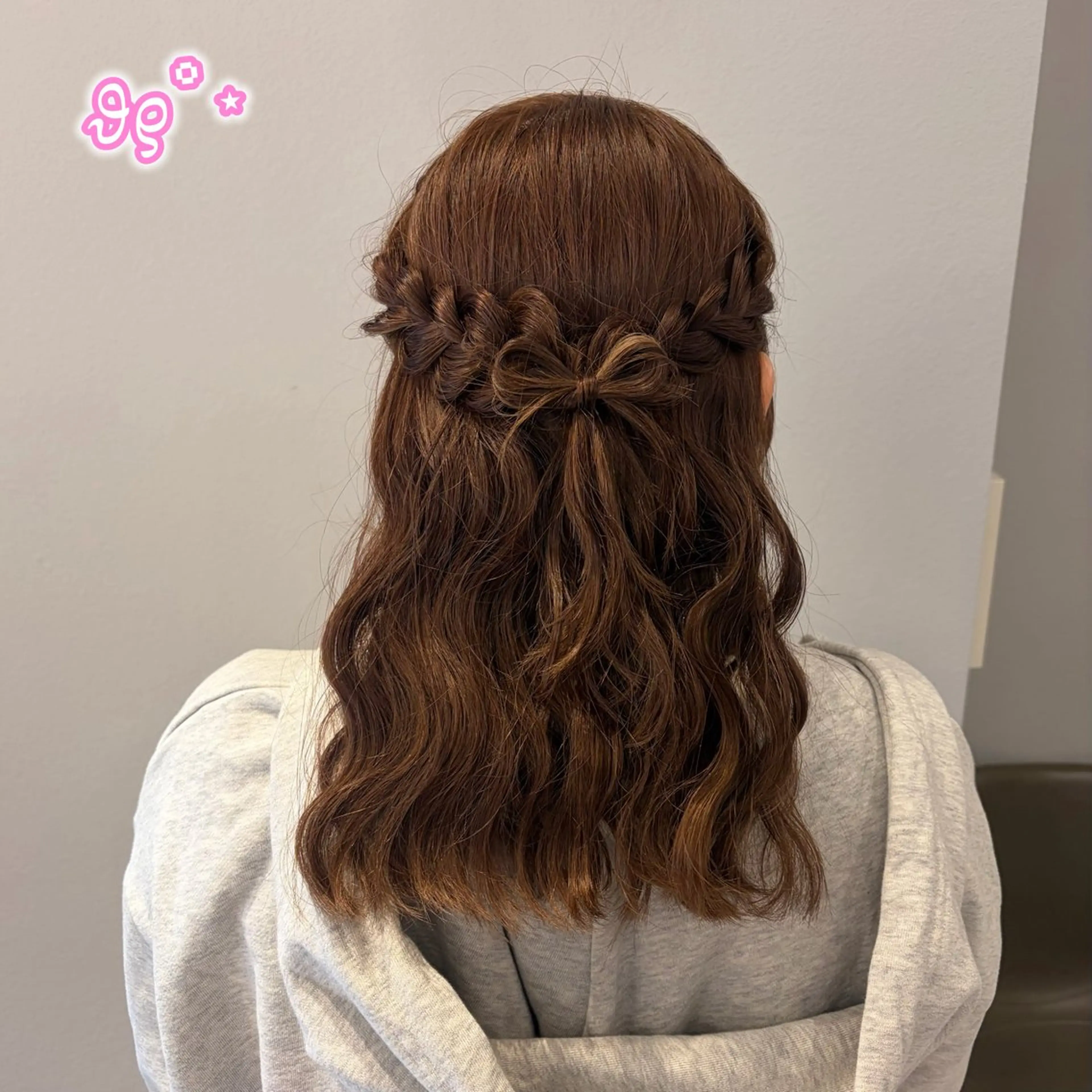 ヘアアレンジ ハーフアップ ヘアセット 顔周り/ガーリー /ヘアメ/あつはのヘアスタイル