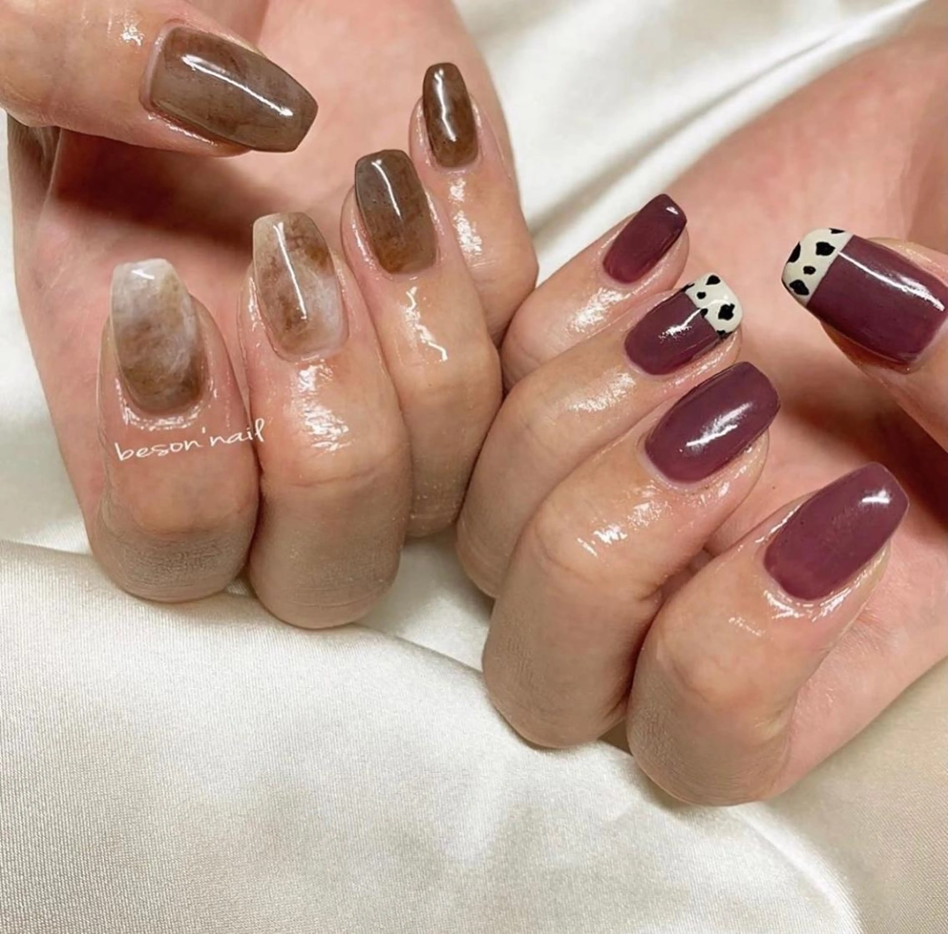 ネイル アニマル柄 ハンドネイル 𝐅𝐢𝐢【本町/ ネイル】Miho💜のネイルデザイン