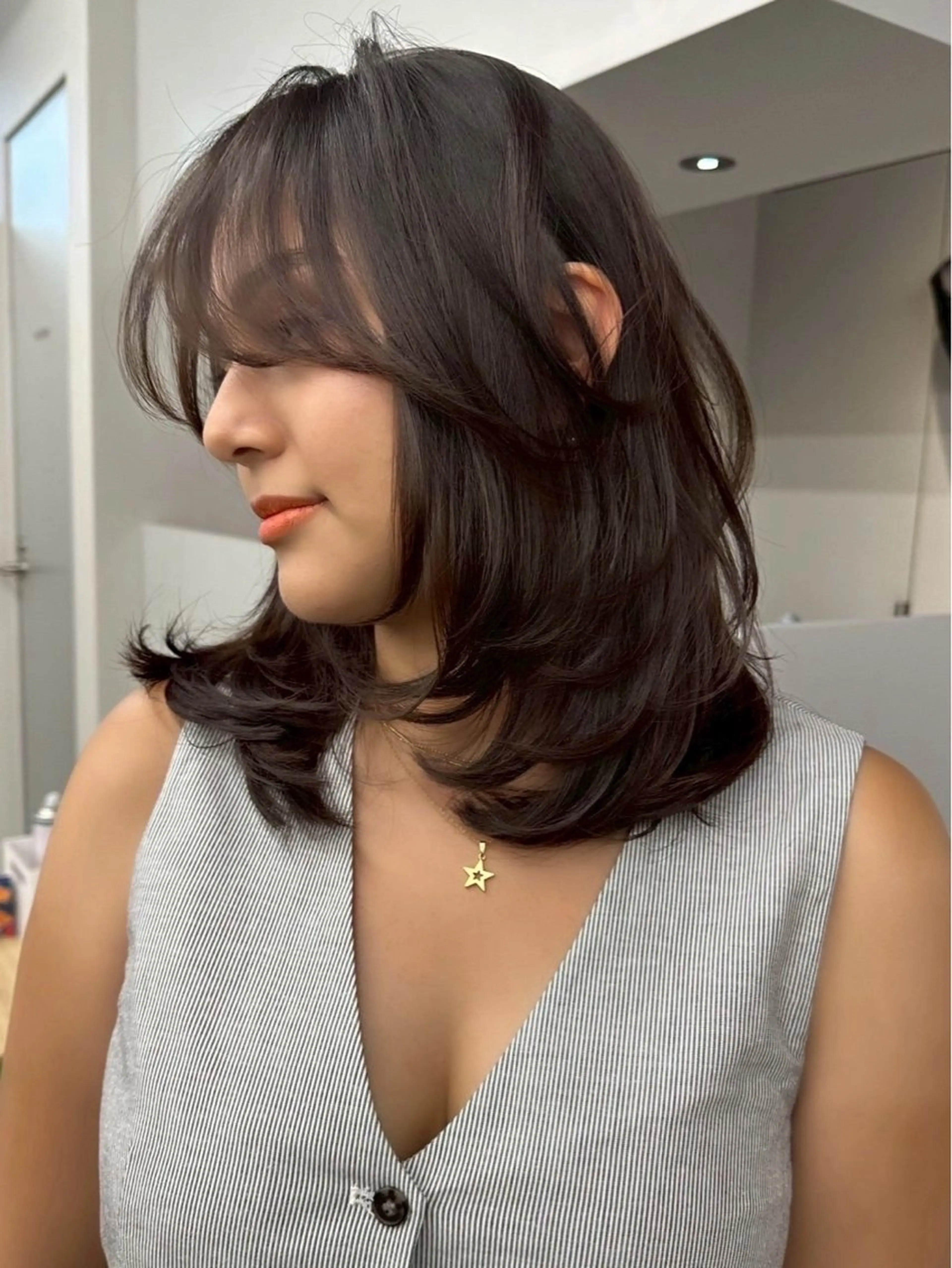 ミディアム カラー 韓国風/艶カラー/ 透明感/水野啓太のヘアスタイル