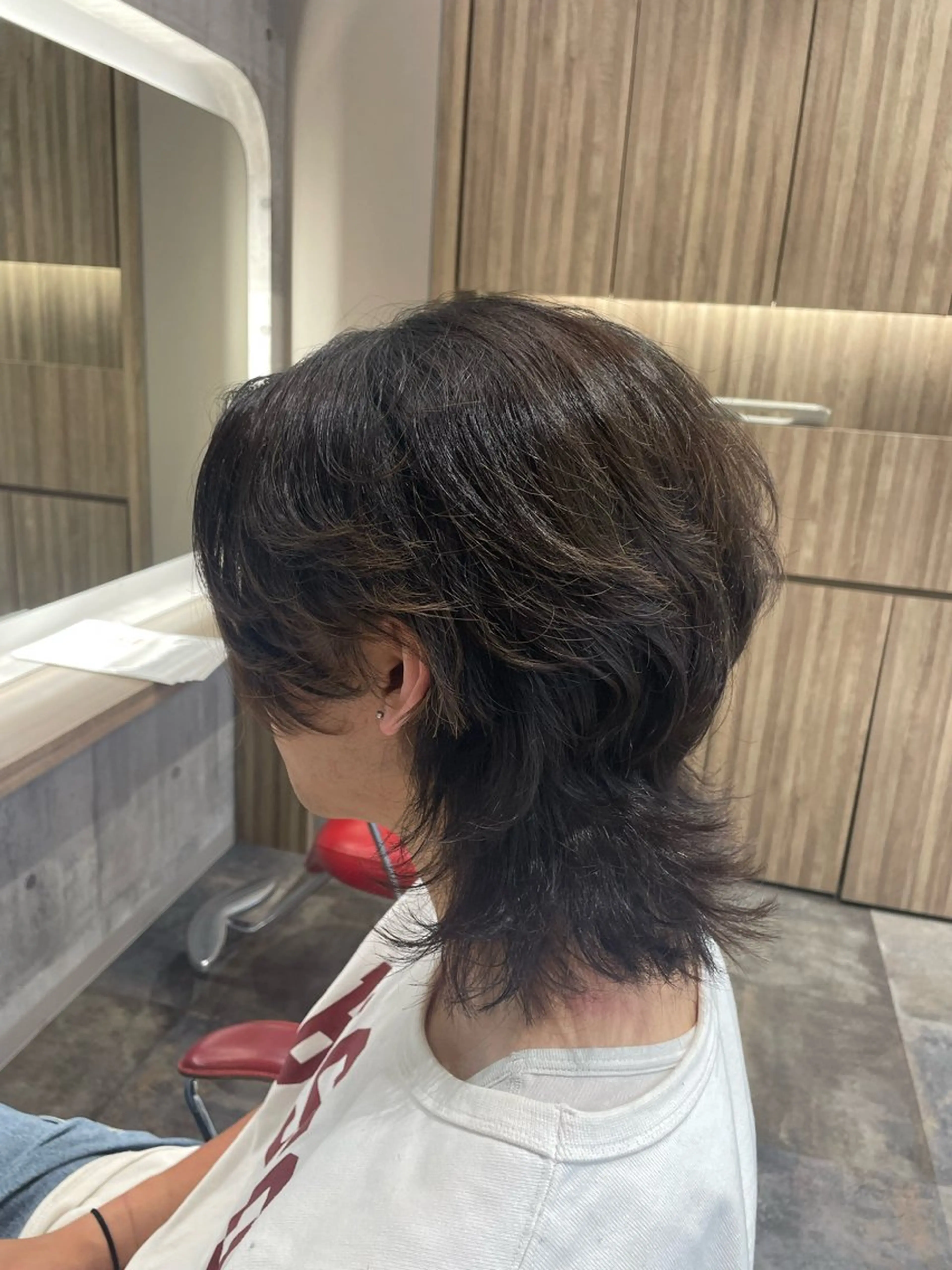 ショート メンズ メンズウルフカット くびれヘア くせ毛 ウルフカット ウルフ/ブリーチ ハイトーン/福嶌和樹のヘアスタイル