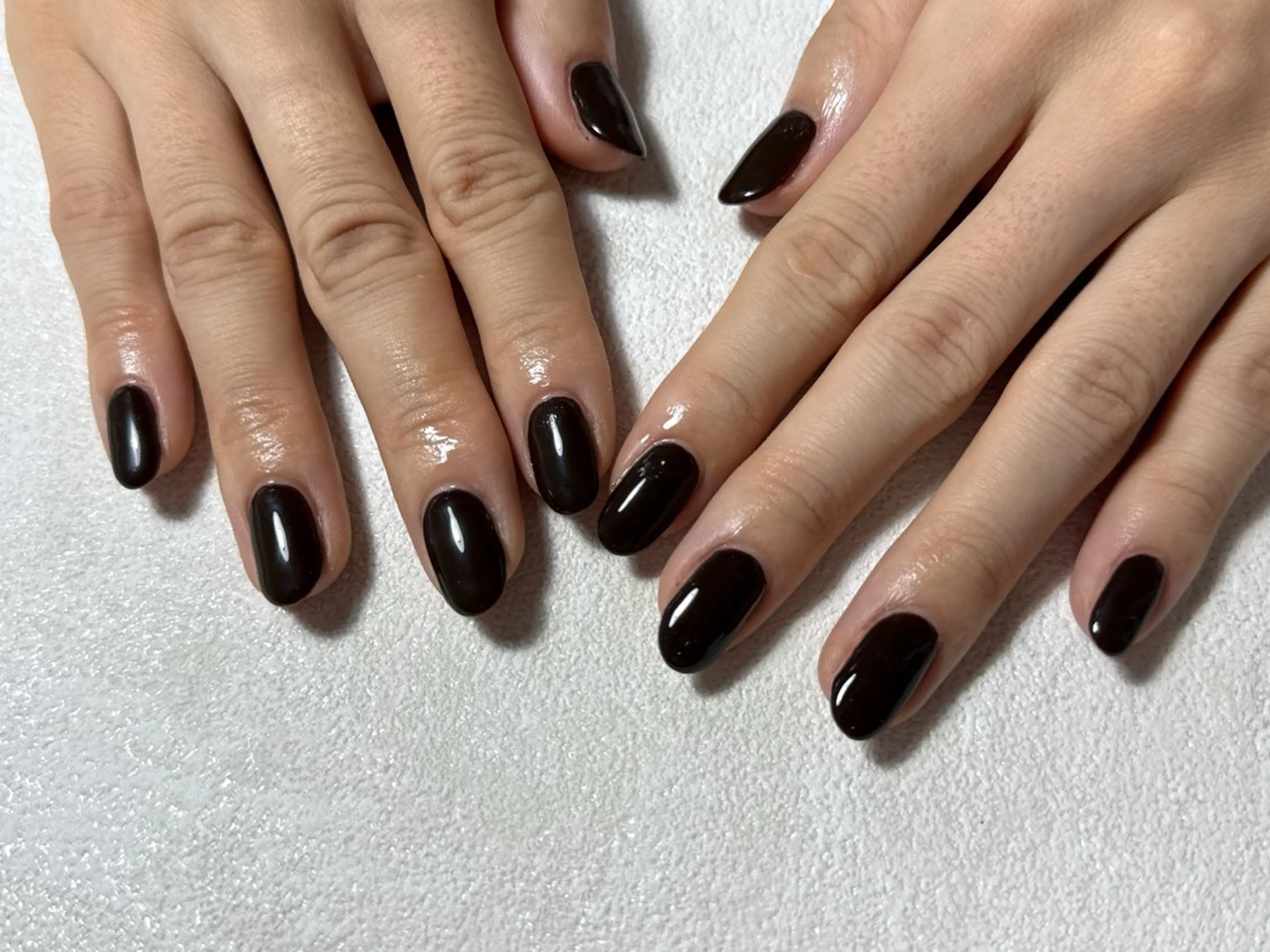 ネイル オーロラネイル ブラウン フットネイル フレンチネイル ジェルネイル ハンドネイル Mogu nail 二子玉川のネイルデザイン