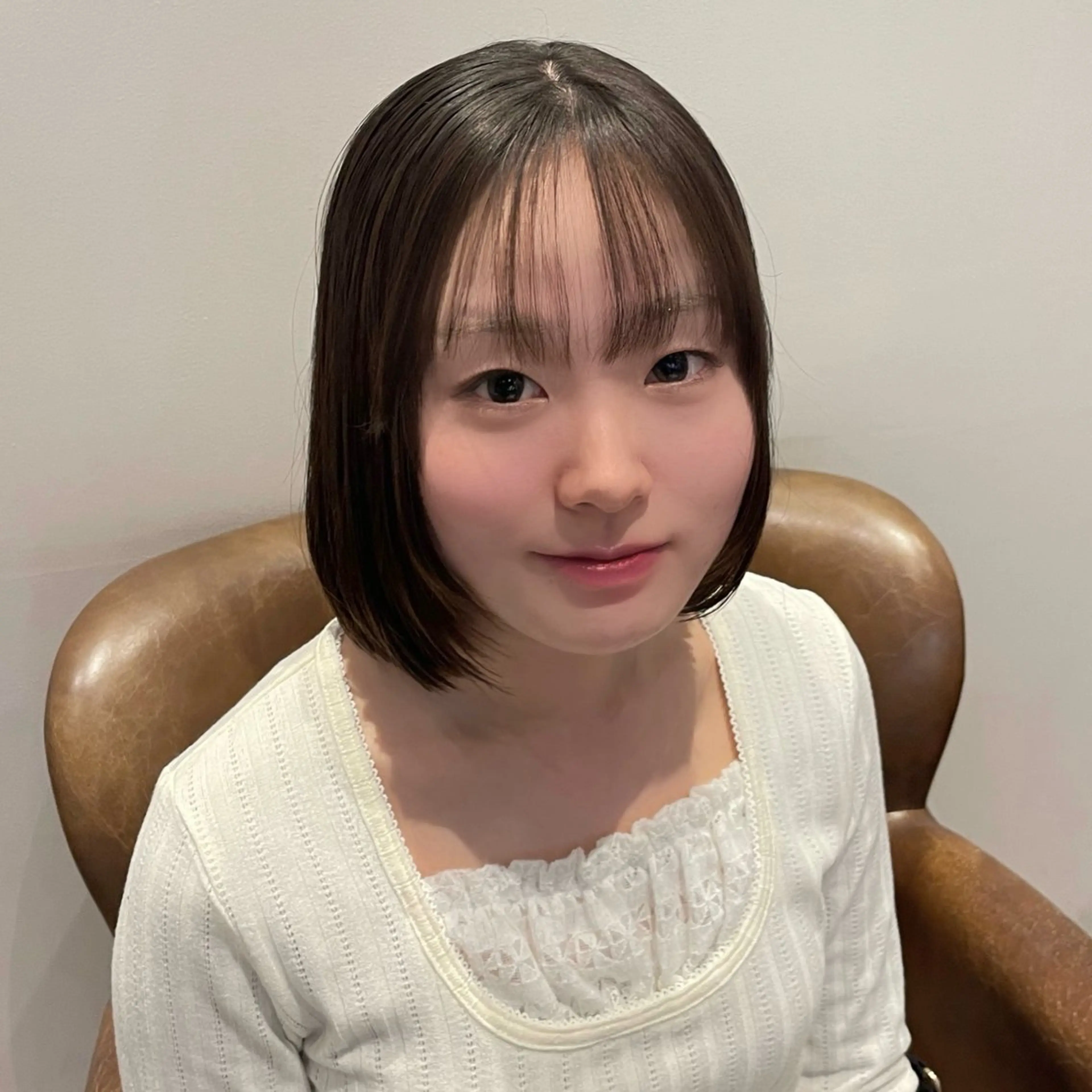 ショート ボブ 酸性ストレート カット トリートメント レイヤー/抜け感カラ ーAI🫧🎀のヘアスタイル