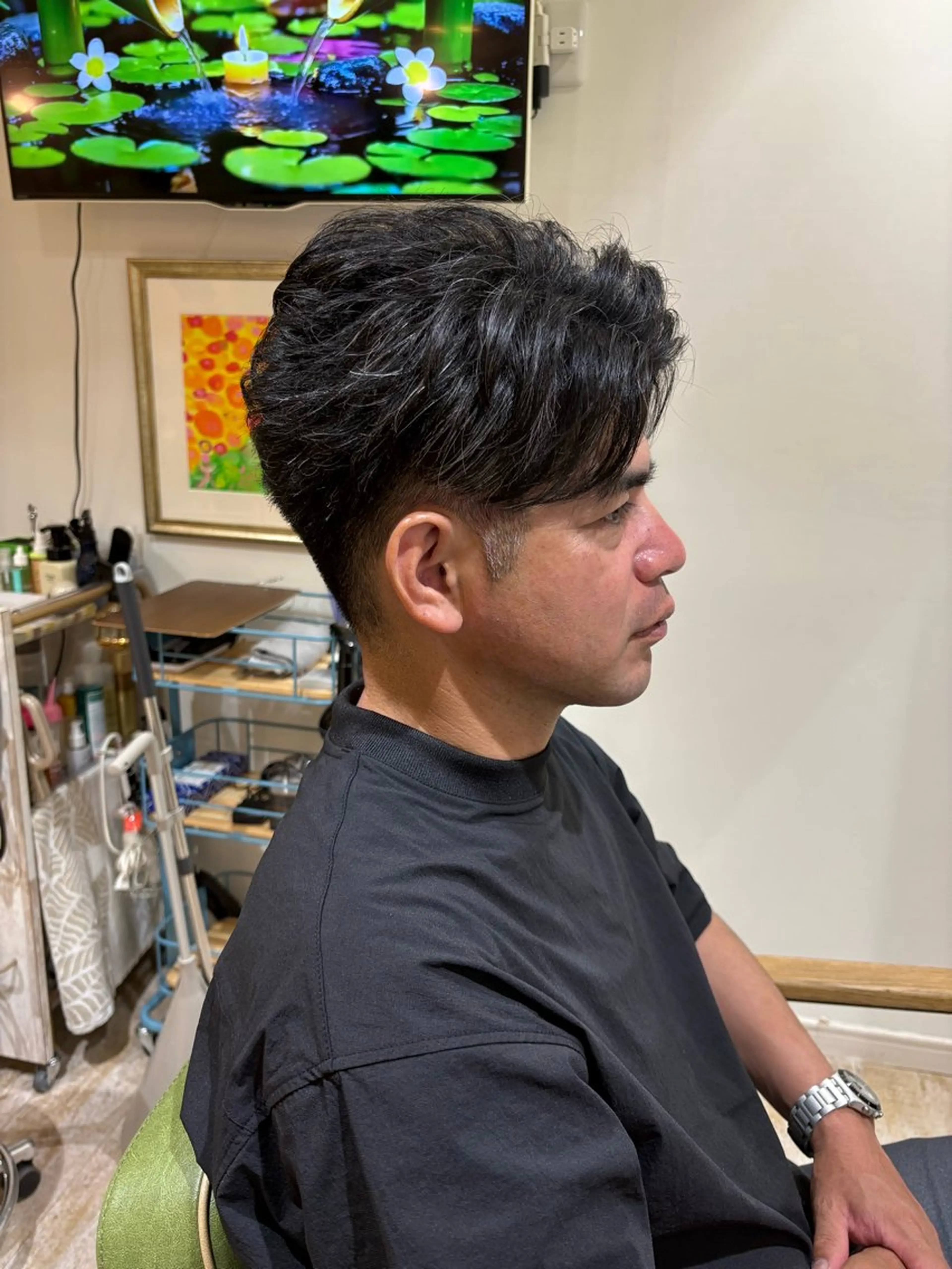 ショート メンズ カット ヘアセット AIN.ANLY.所属・｜顔まわりカット× 曲がる縮毛矯正｜のヘアスタイル