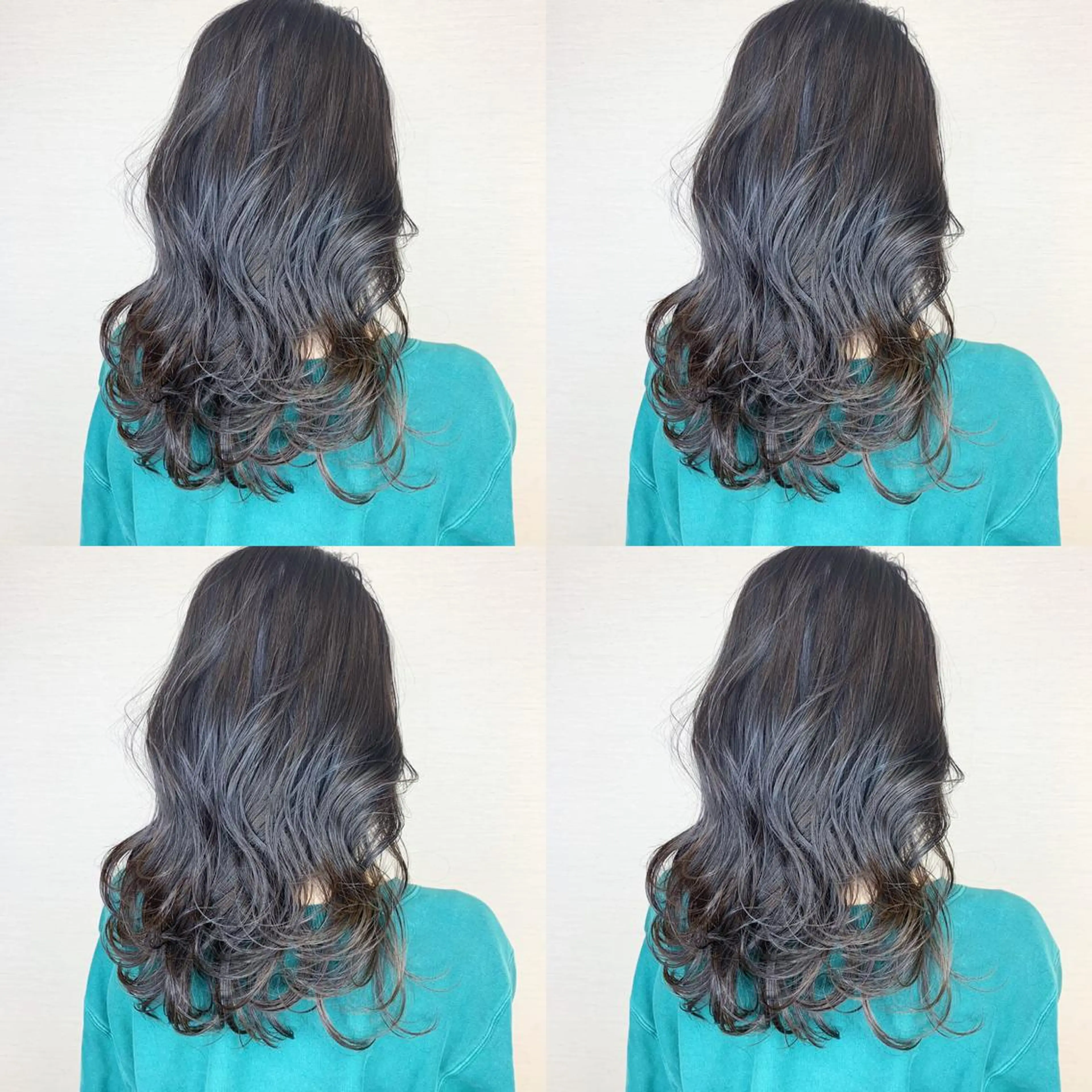 セミロング カラー 韓国レイヤーカット/ ダブルカラーのヘアスタイル