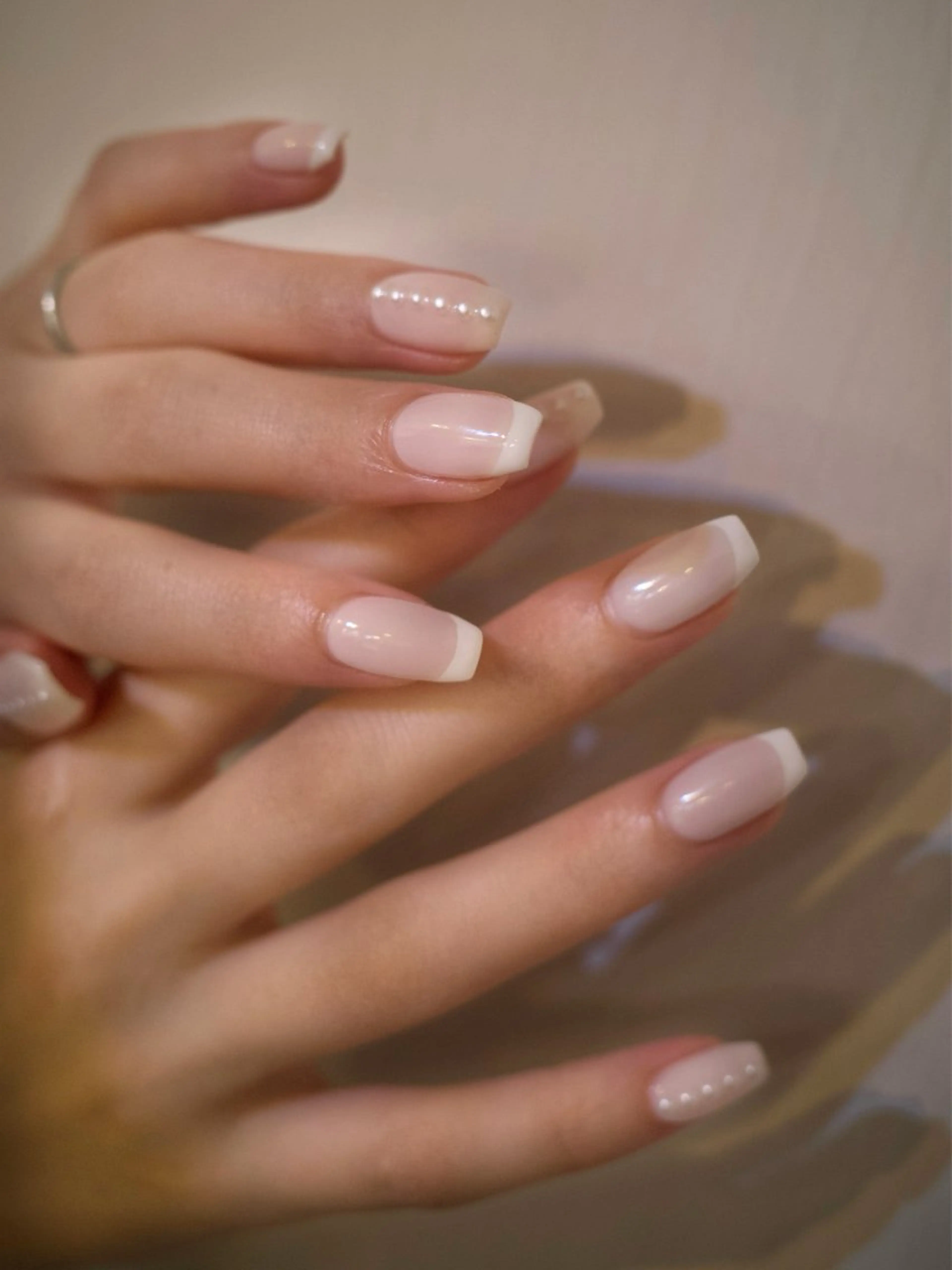 1color + French nail (オフあり)の写真